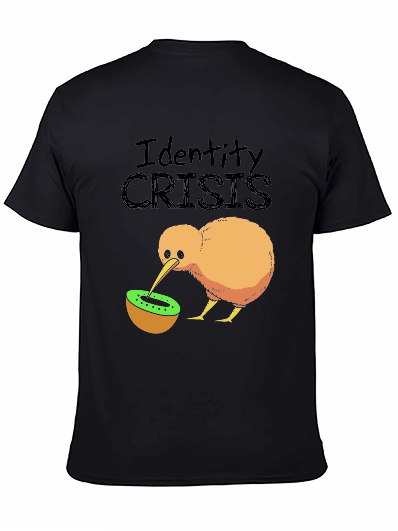 Identity Crisis Kiwi Bird Humor Graphic T-Shirt