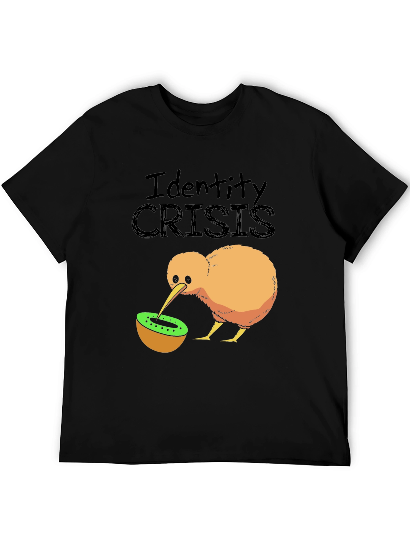 Identity Crisis Kiwi Bird Humor Graphic T-Shirt