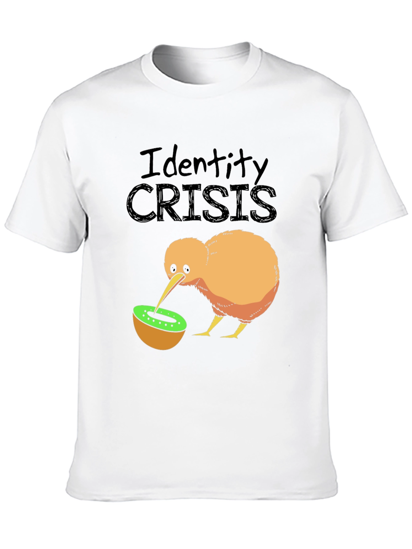 Identity Crisis Kiwi Bird Humor Graphic T-Shirt