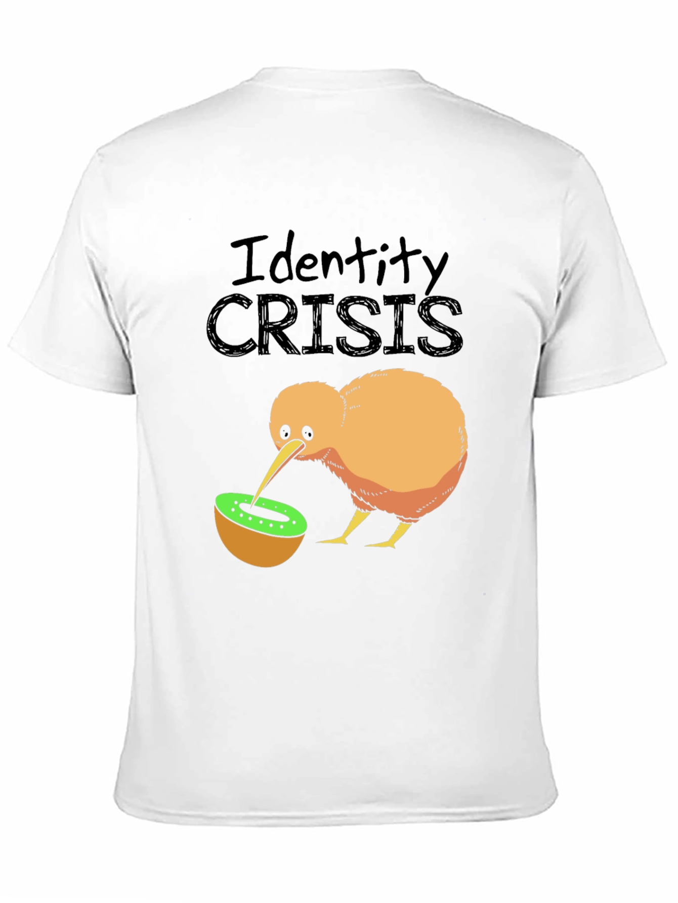Identity Crisis Kiwi Bird Humor Graphic T-Shirt