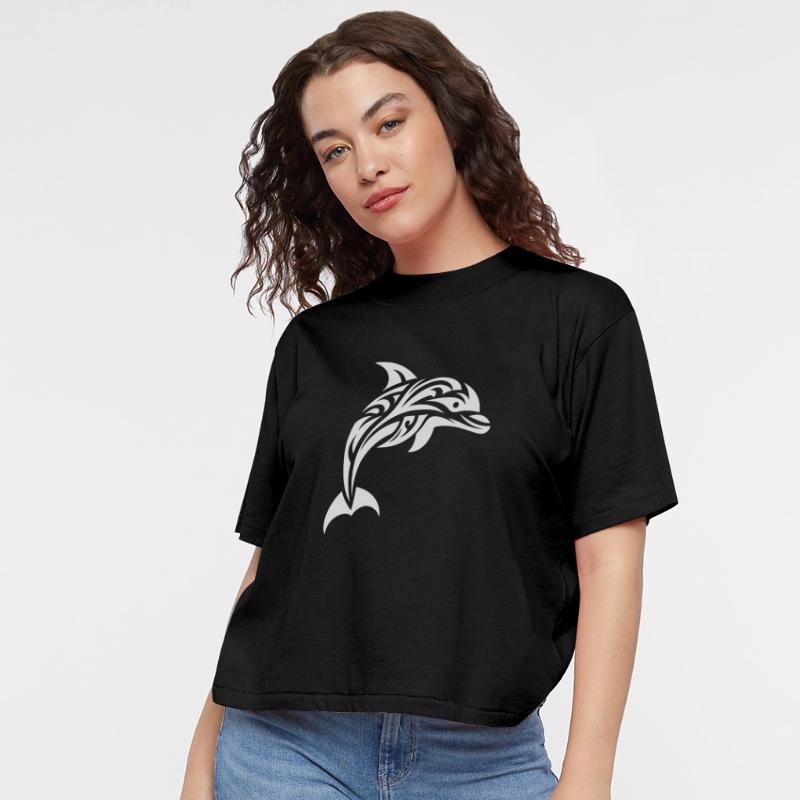 Jumping Cute Tattoo Dolphin