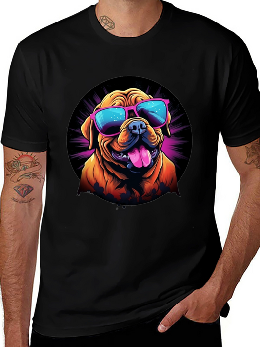 Cool Dog Sunglasses Graphic Tee - Black