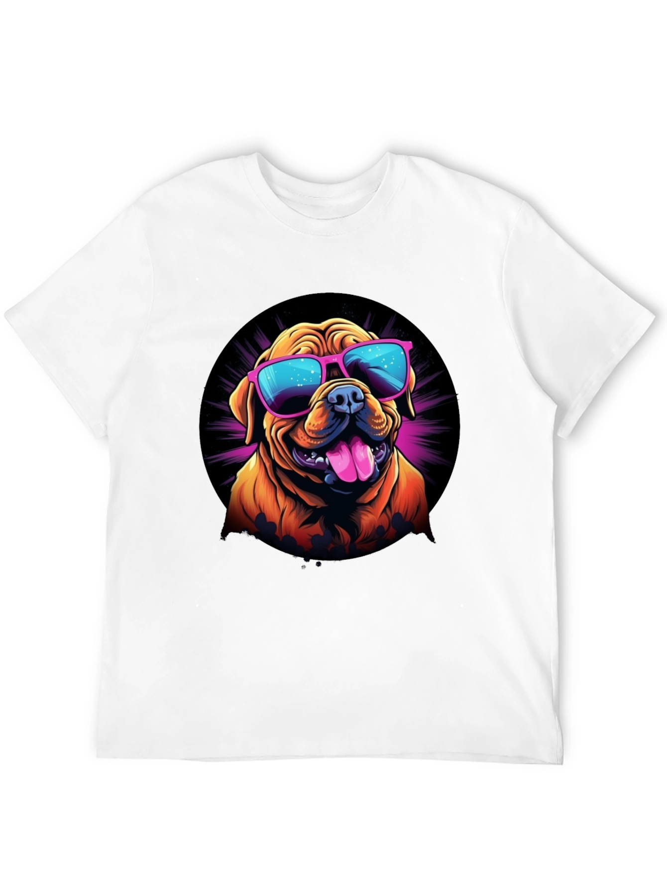 Cool Dog Sunglasses Graphic Tee - Black