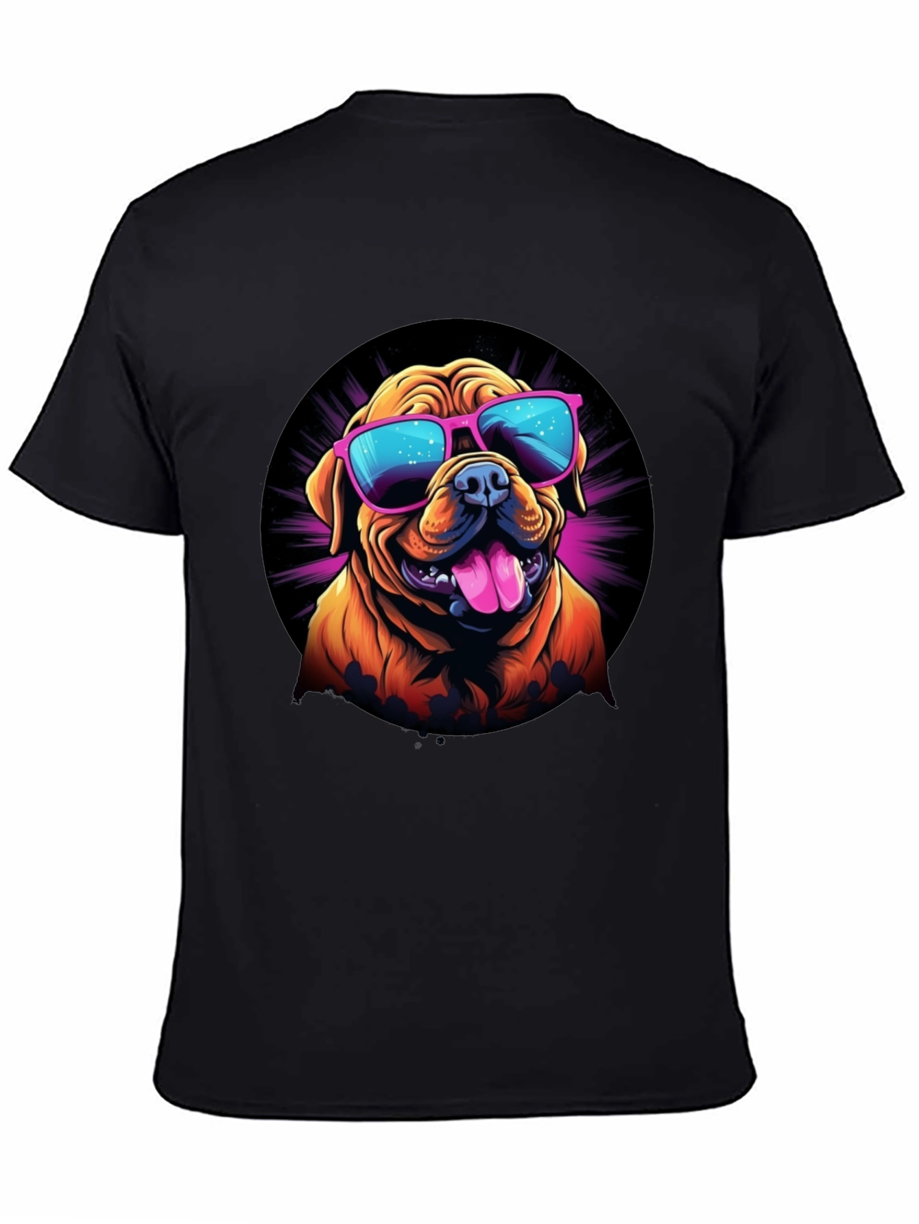 Cool Dog Sunglasses Graphic Tee - Black