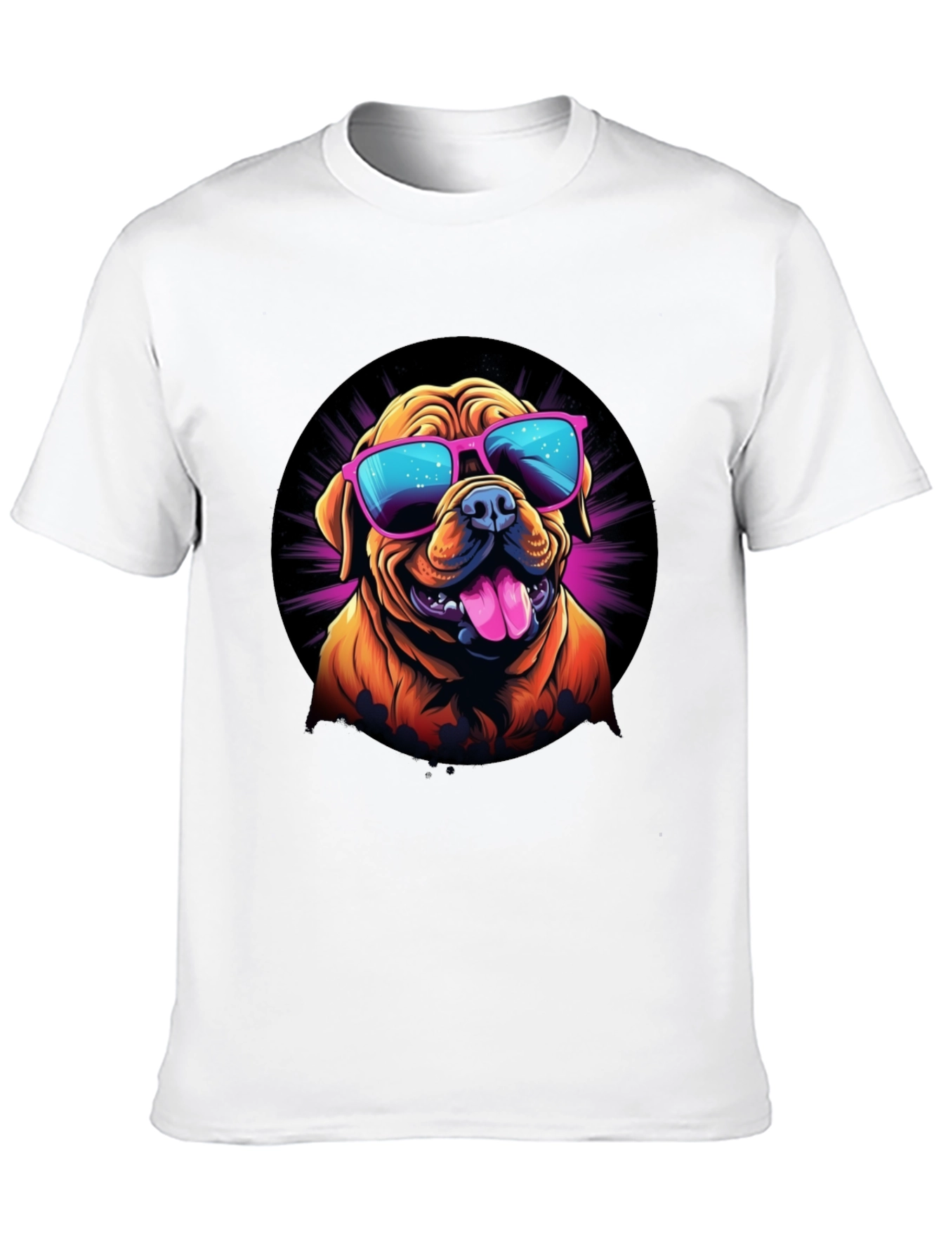 Cool Dog Sunglasses Graphic Tee - Black