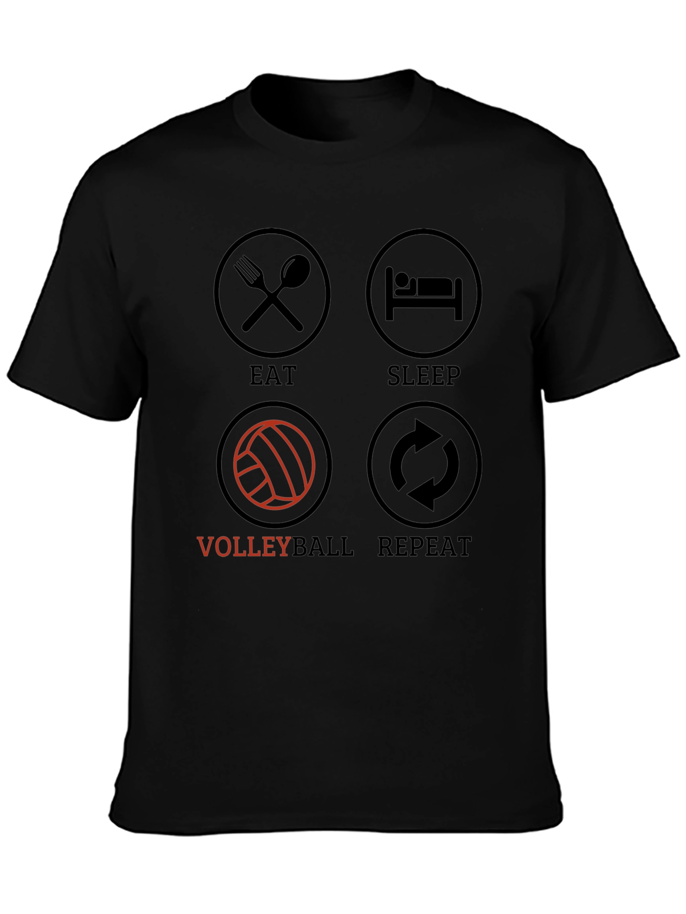Eat Sleep Volleyball Repeat Graphic Tee