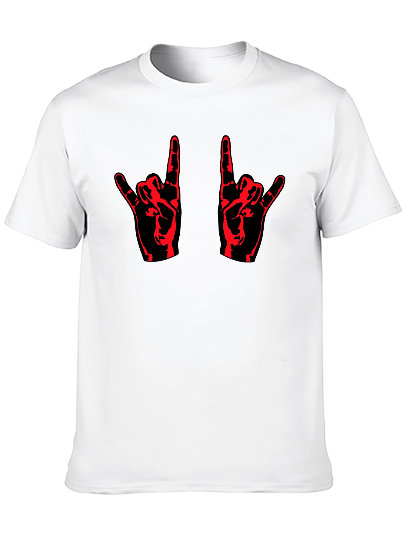 Rock On! Black T-Shirt with Red Hand Design