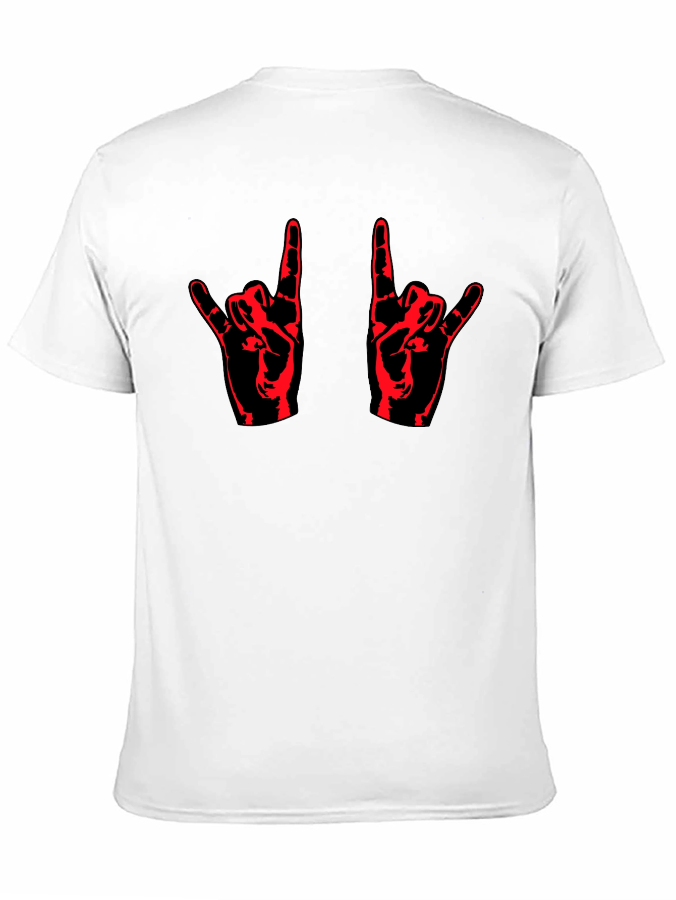 Rock On! Black T-Shirt with Red Hand Design