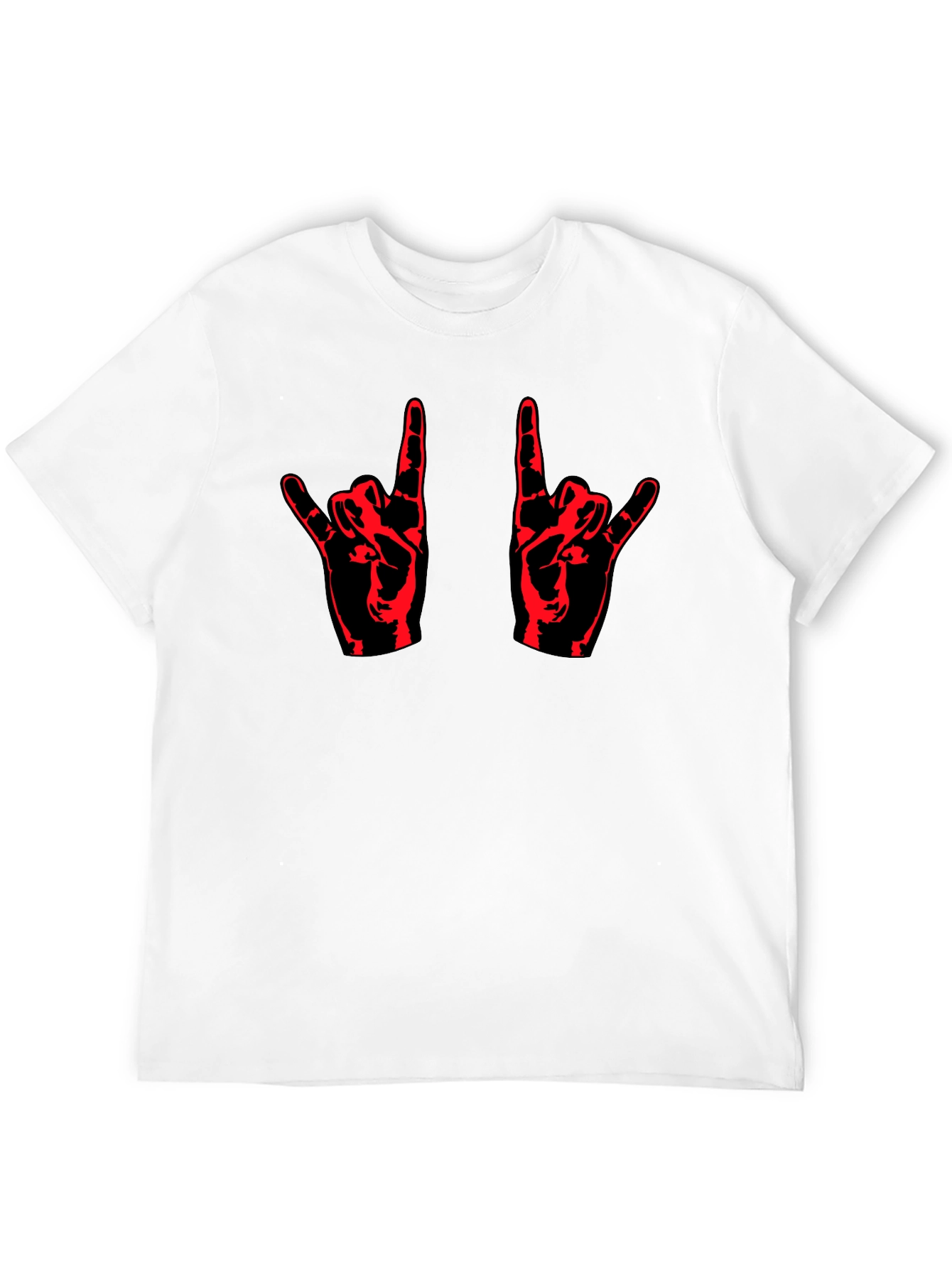 Rock On! Black T-Shirt with Red Hand Design