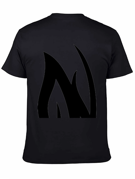 Abstract N Graphic Black T-Shirt