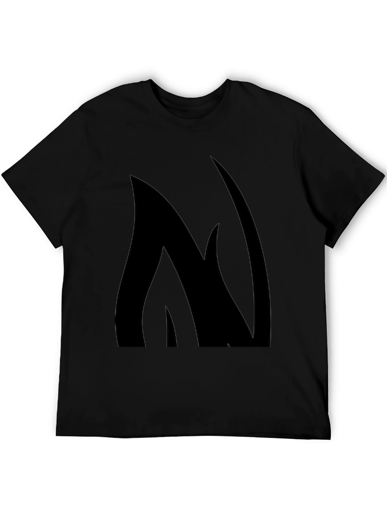 Abstract N Graphic Black T-Shirt