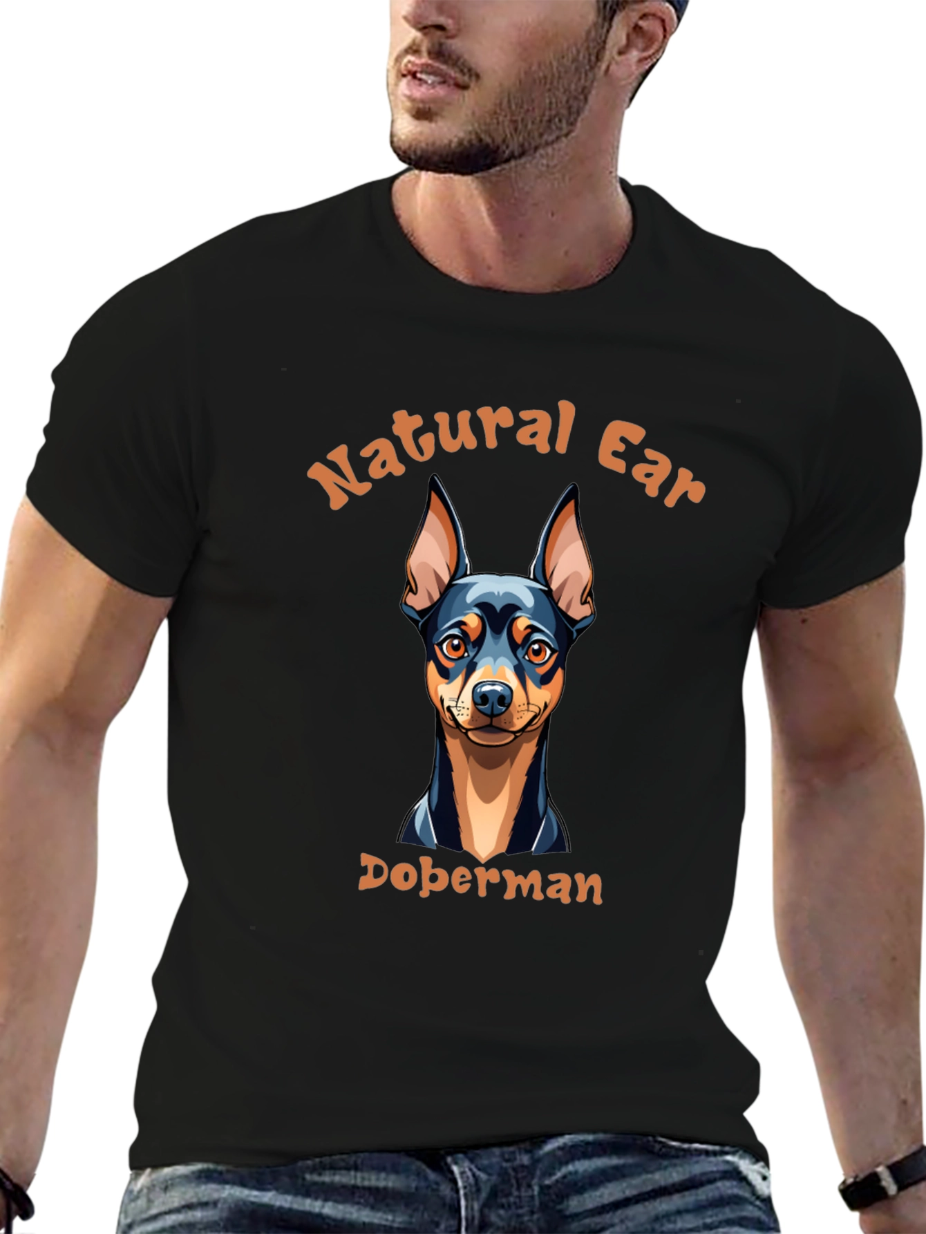 Natural Ear Doberman Dog T-Shirt