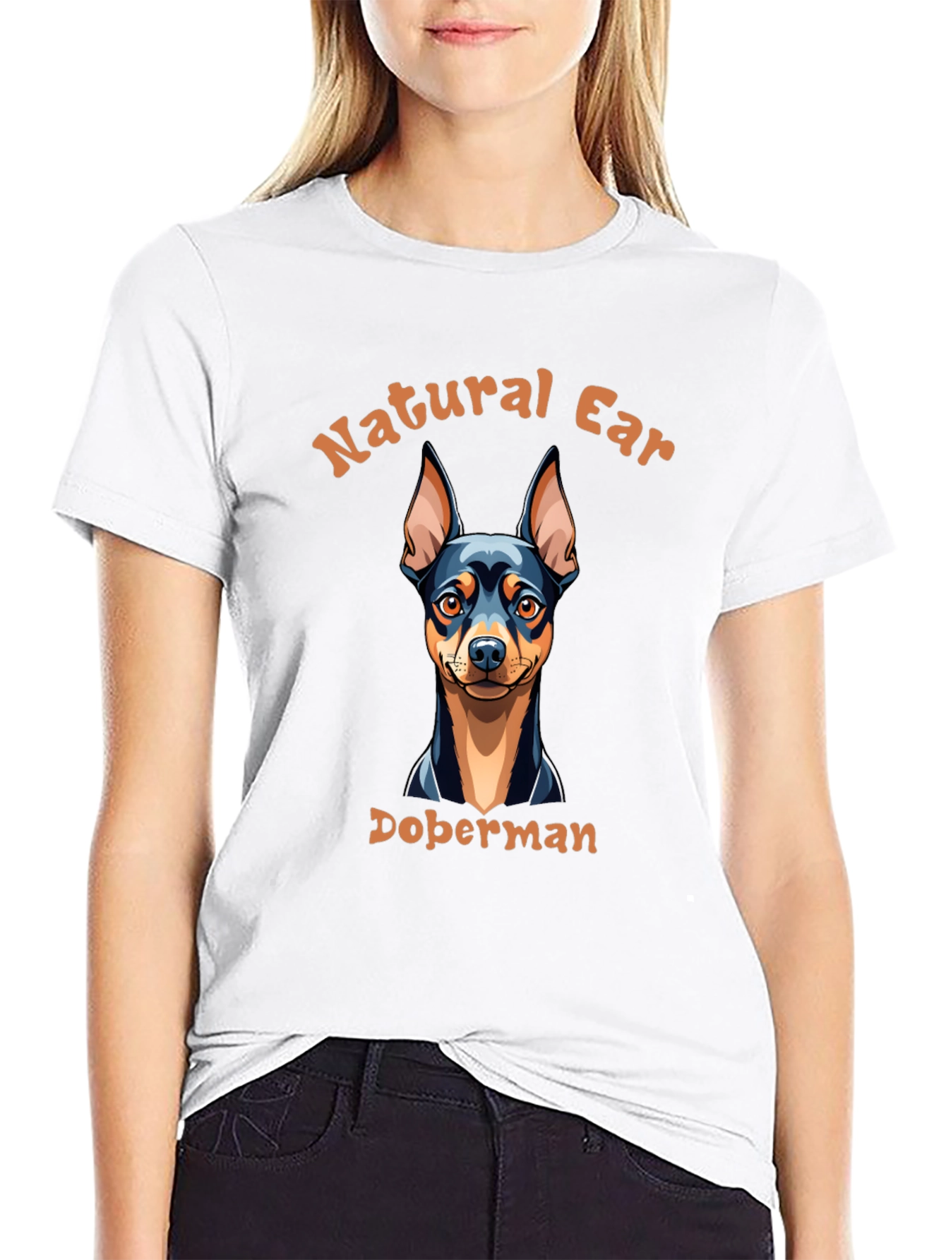 Natural Ear Doberman Dog T-Shirt