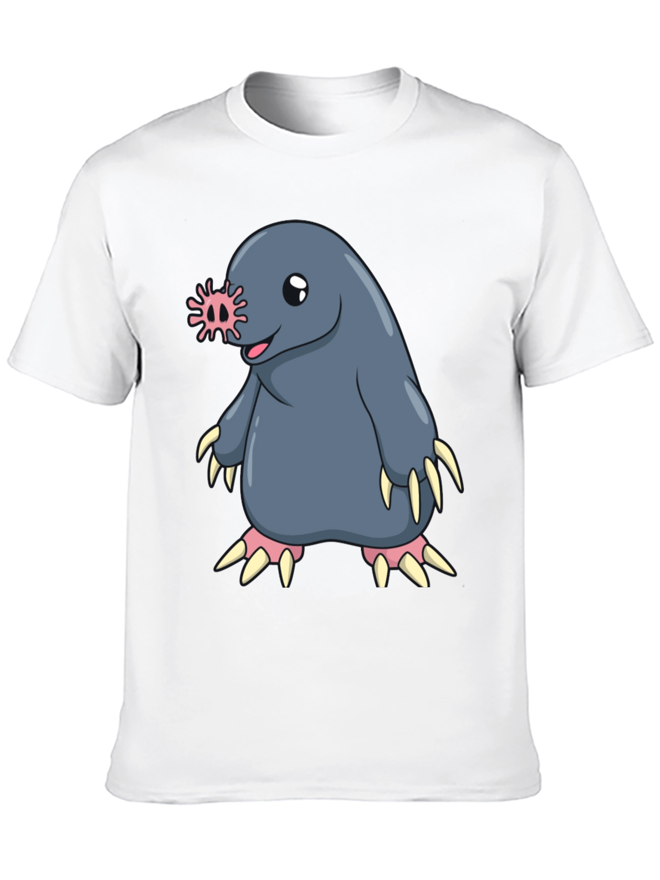 Funny Mole Cartoon Black T-Shirt