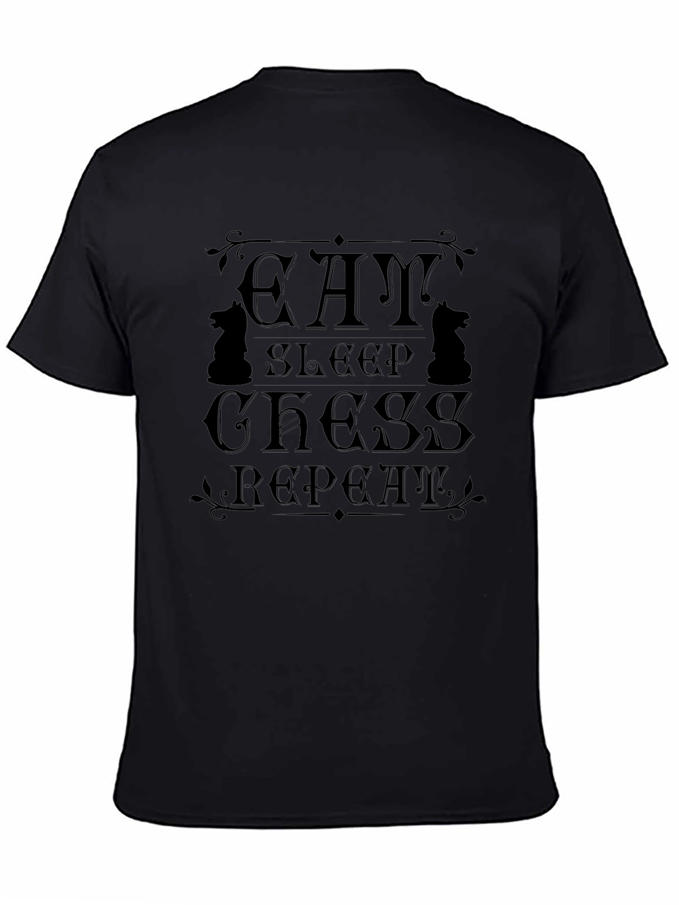 Eat Sleep Chess Repeat Black Graphic Tee