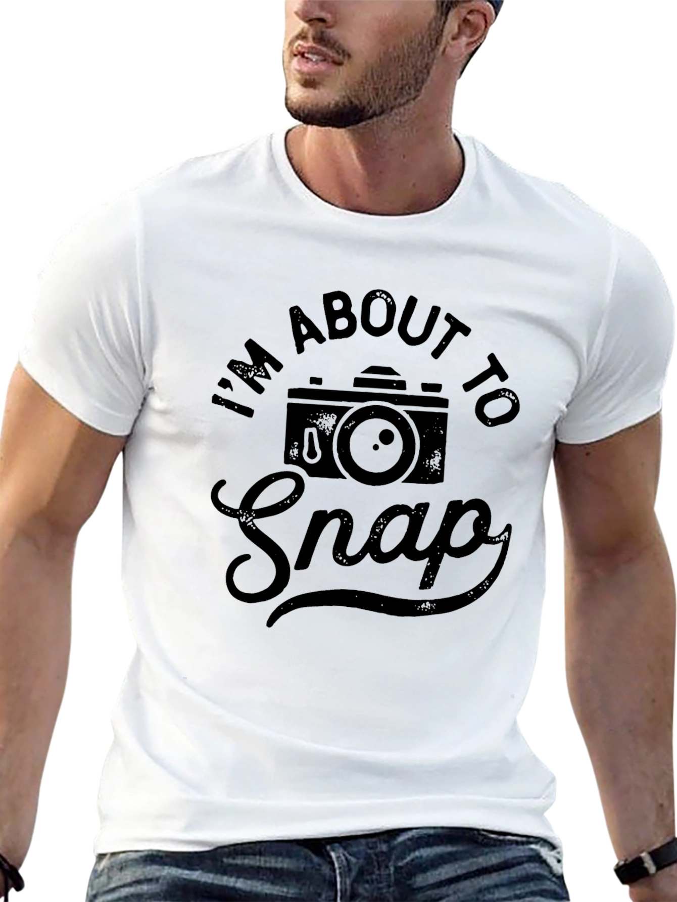 Im About To Snap T-Shirt Camera Tee Mens Black