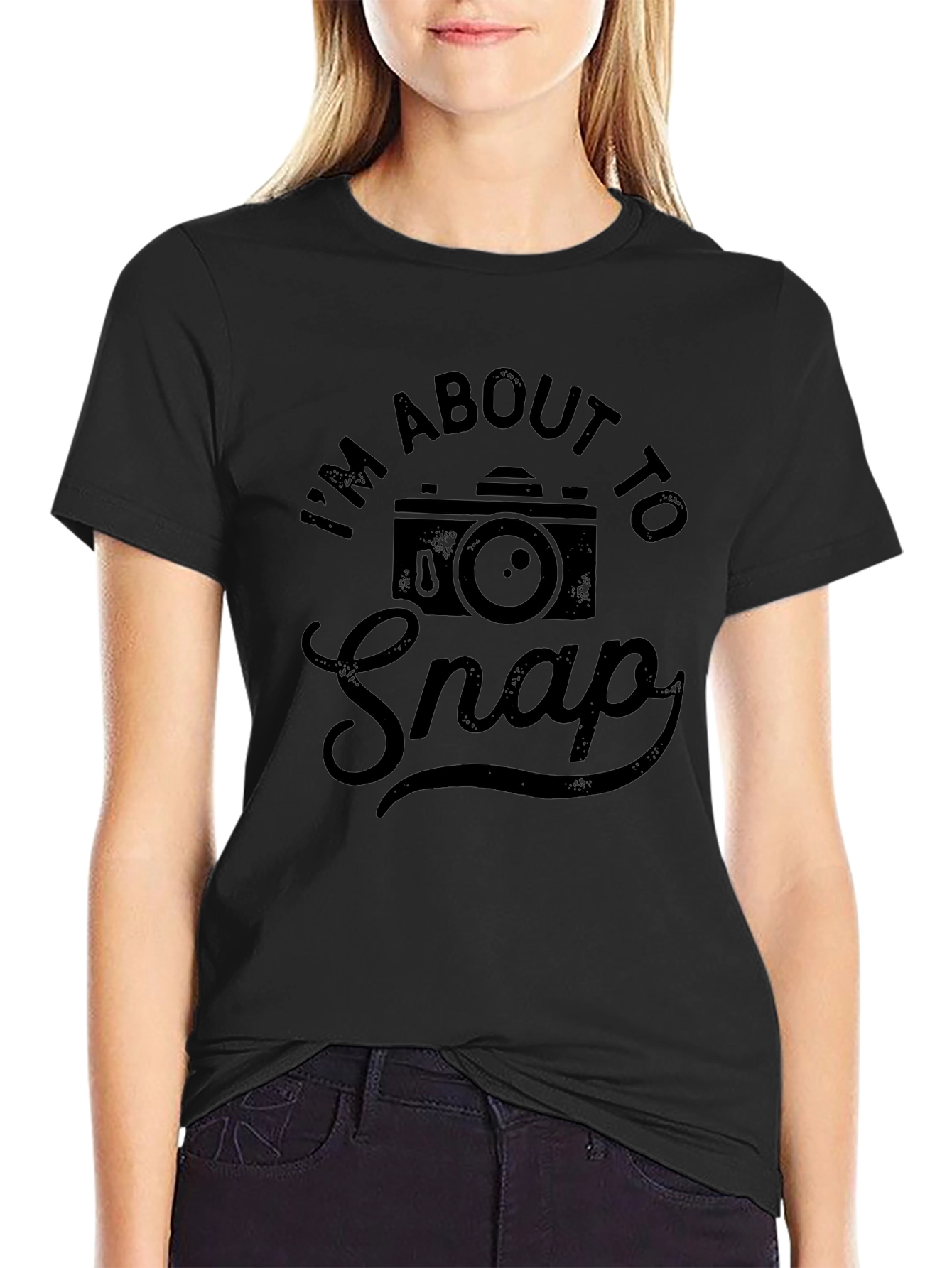 Im About To Snap T-Shirt Camera Tee Mens Black