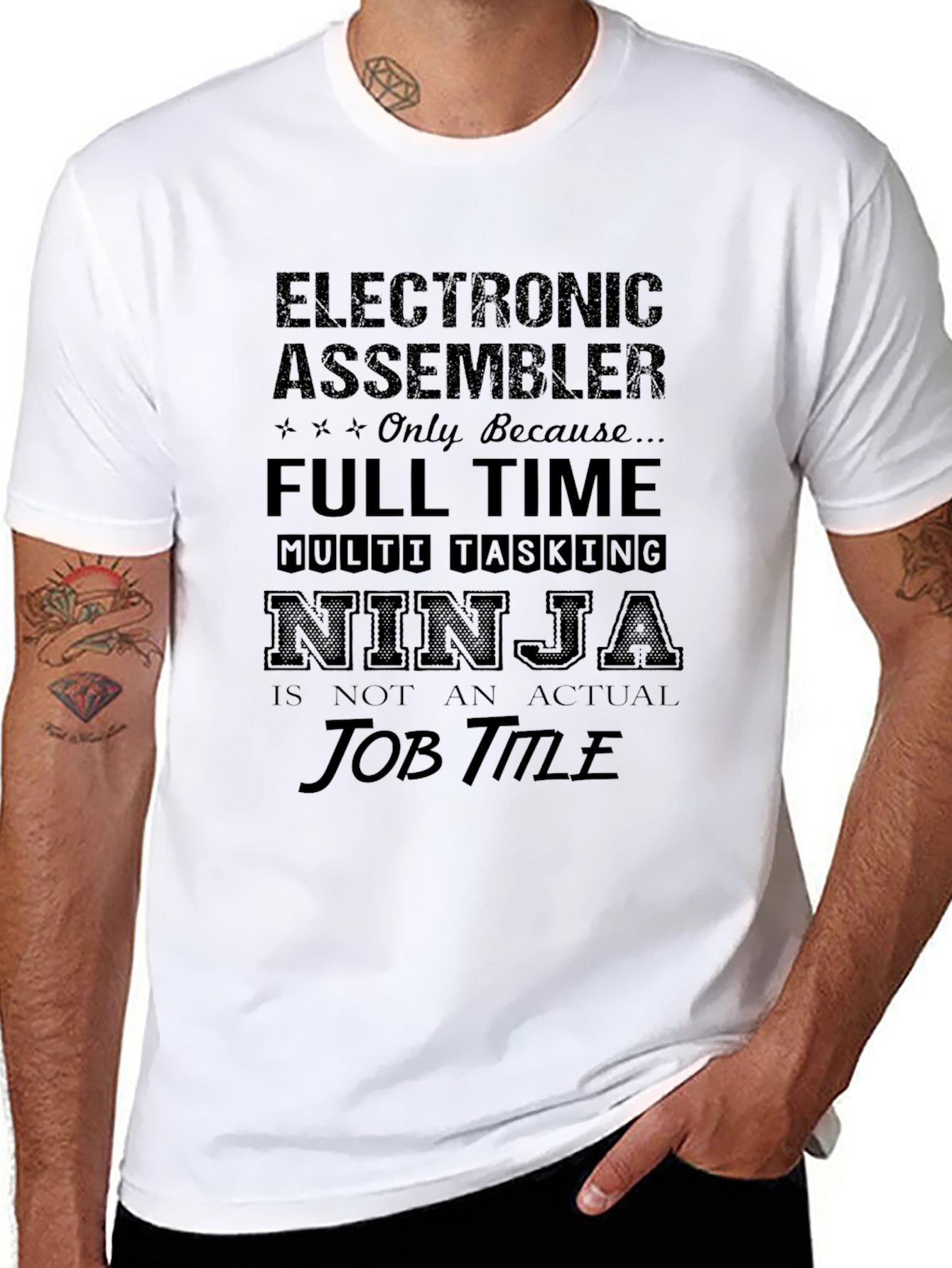 Electronic Assembler Ninja Job Title T-Shirt