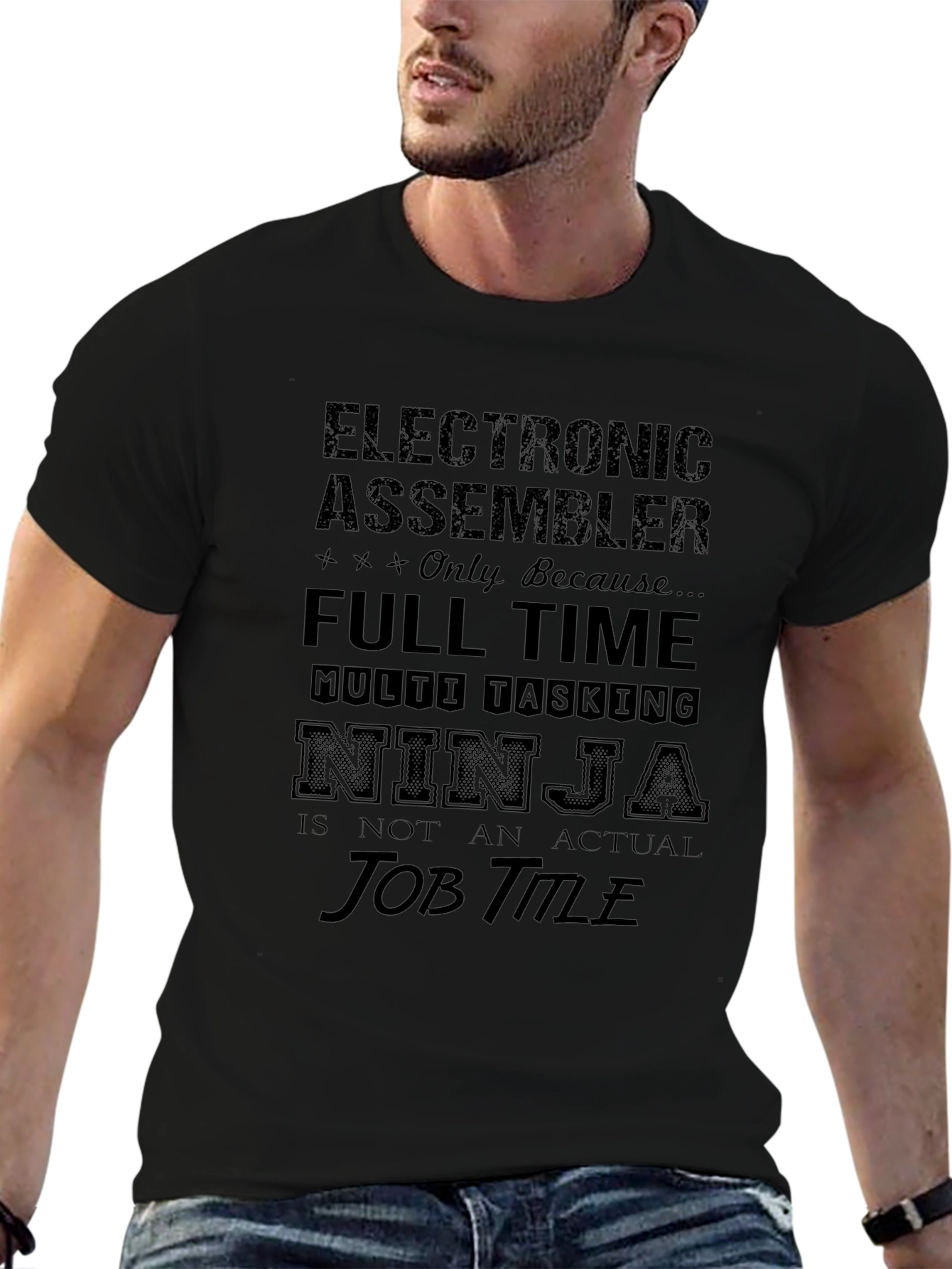 Electronic Assembler Ninja Job Title T-Shirt