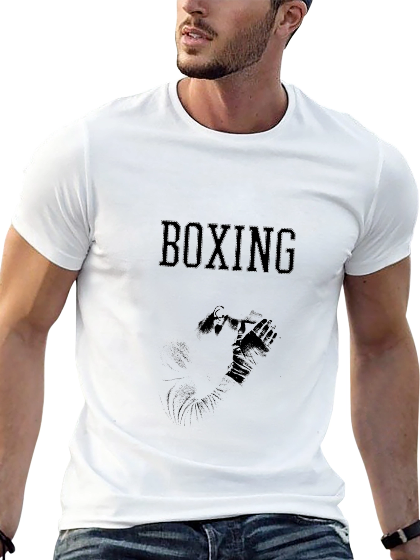 Boxing Graphic T-Shirt - Athletic Black Tee