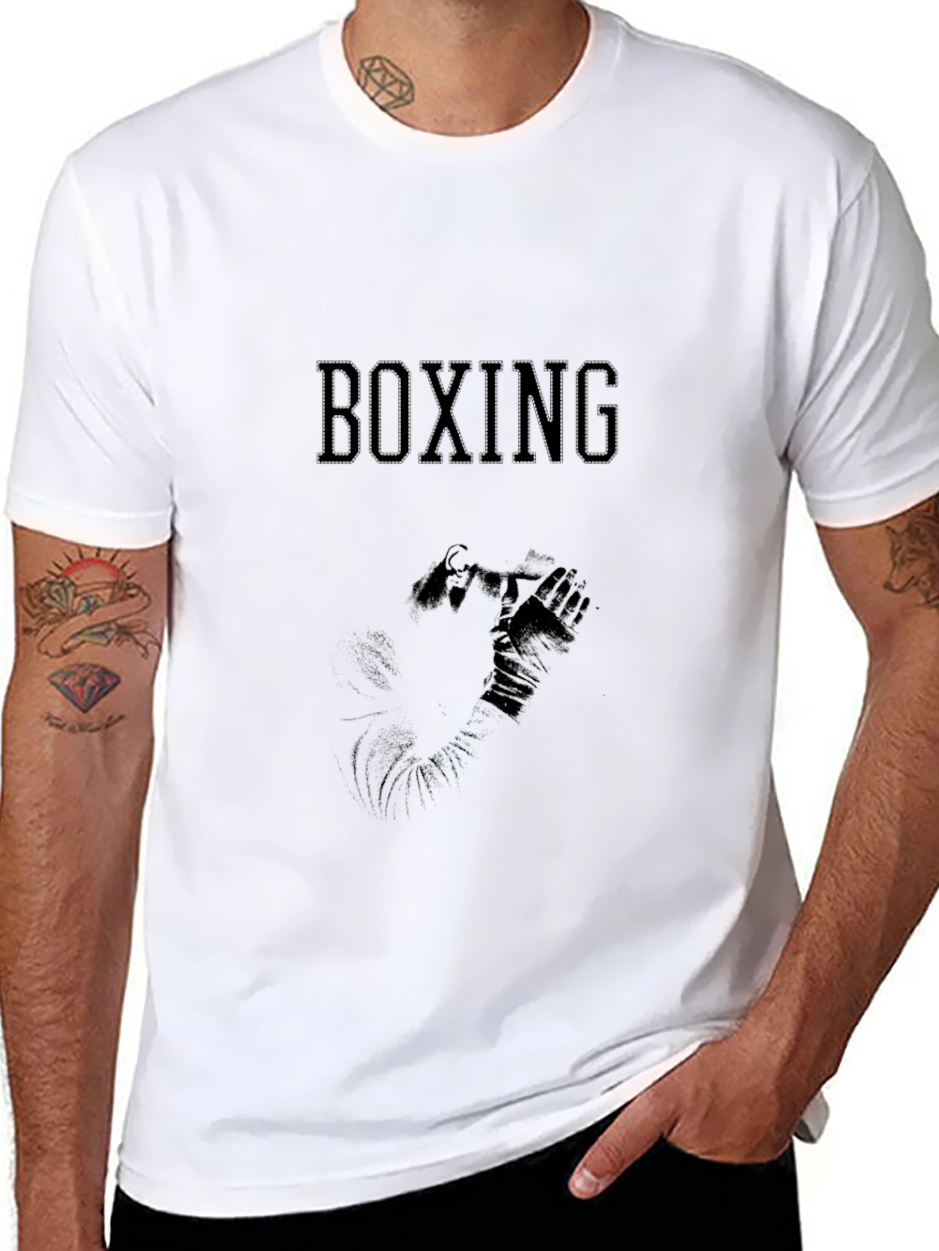 Boxing Graphic T-Shirt - Athletic Black Tee