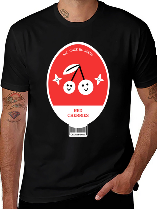 Red Cherry Graphic T-Shirt - All Juice No Seeds Tee