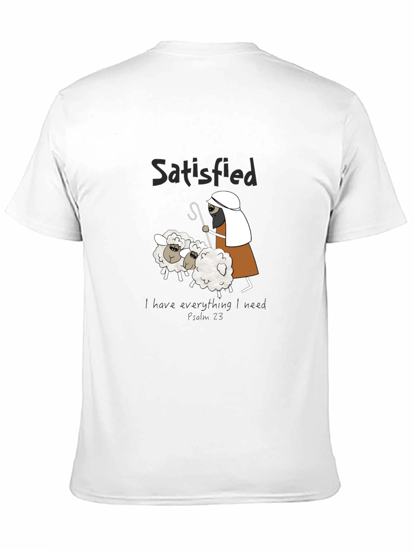 Satisfied Shepherd & Sheep Black T-Shirt
