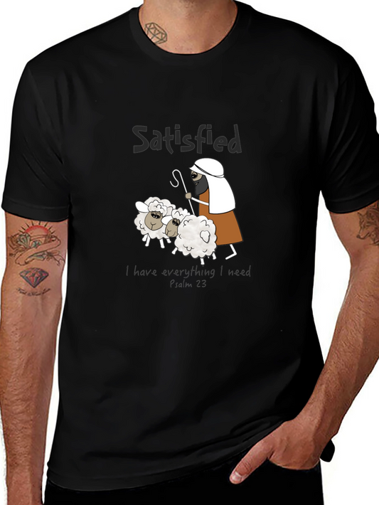 Satisfied Shepherd & Sheep Black T-Shirt