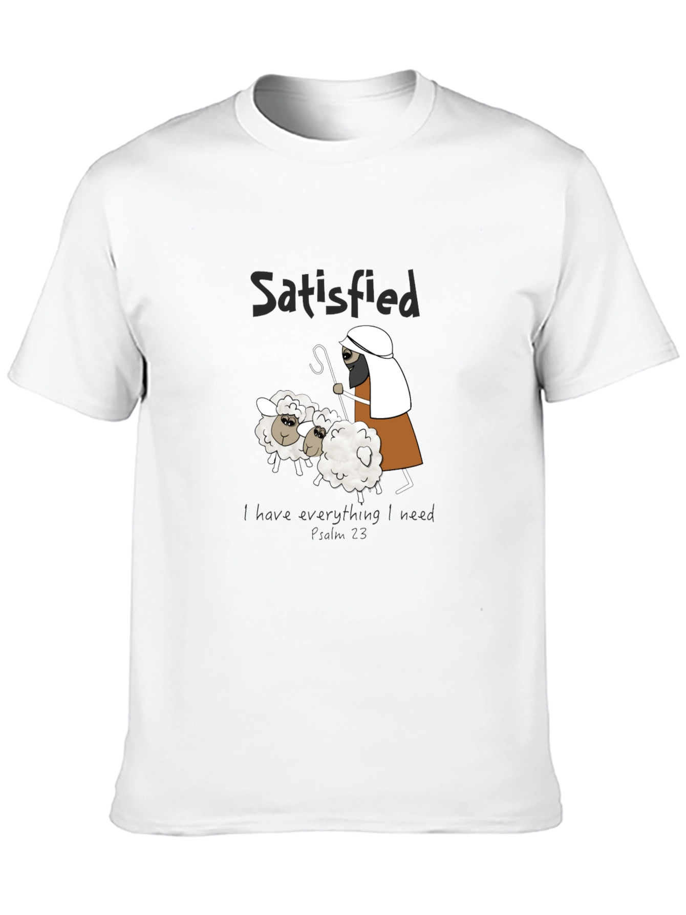 Satisfied Shepherd & Sheep Black T-Shirt