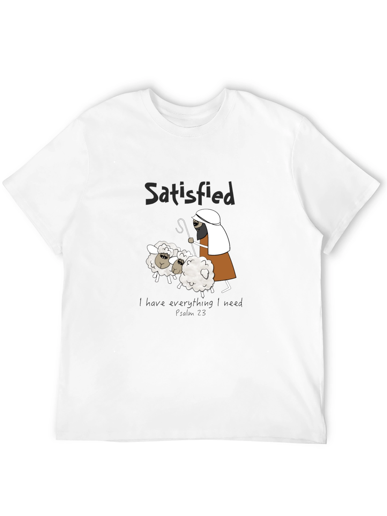 Satisfied Shepherd & Sheep Black T-Shirt