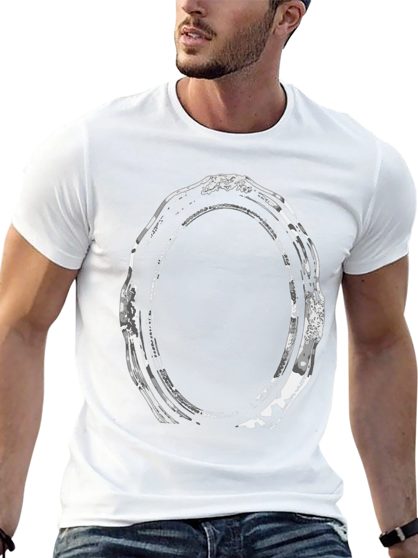 Abstract Frame Graphic Tee - Modern Style
