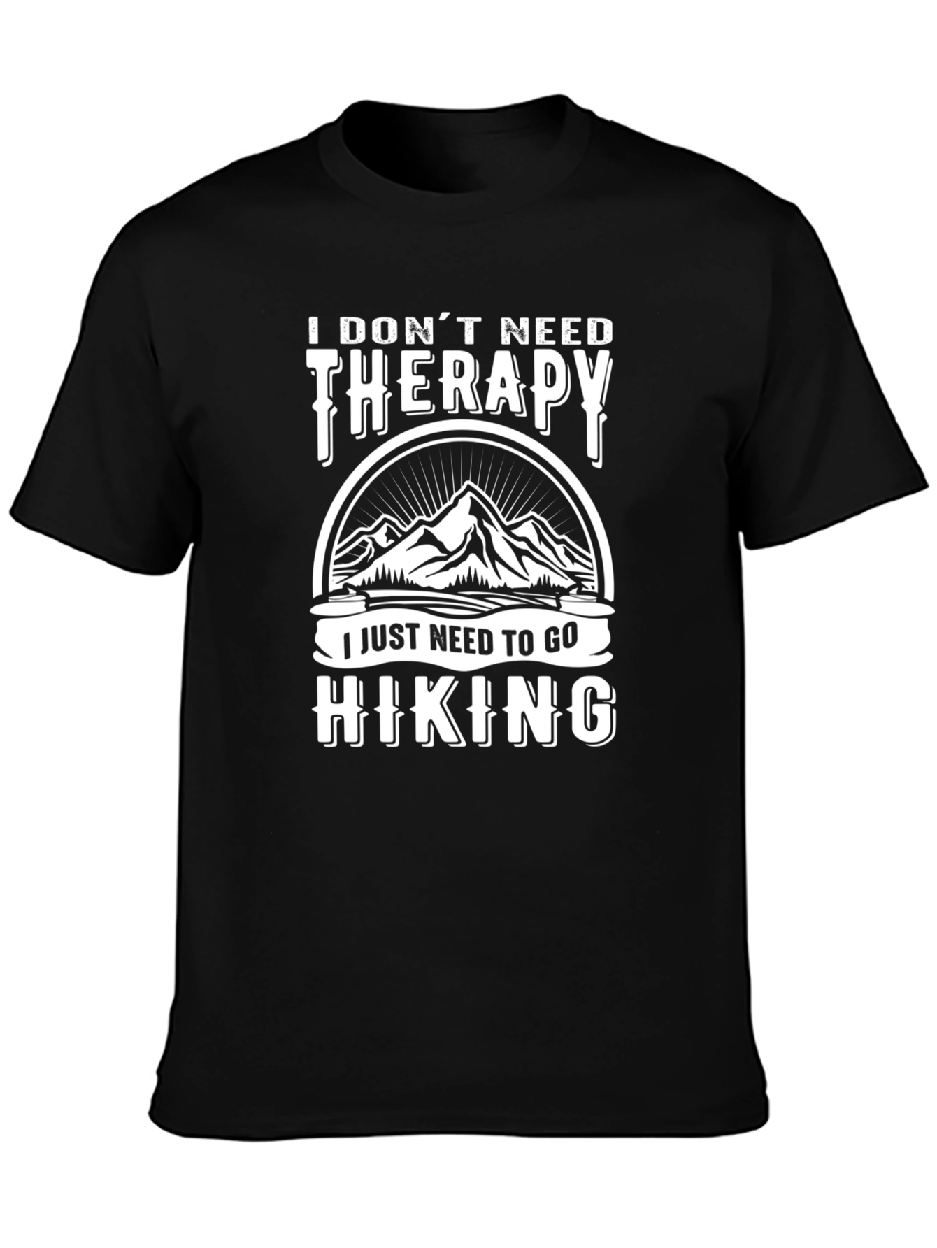 Hiking Therapy T-Shirt - Mountain Design