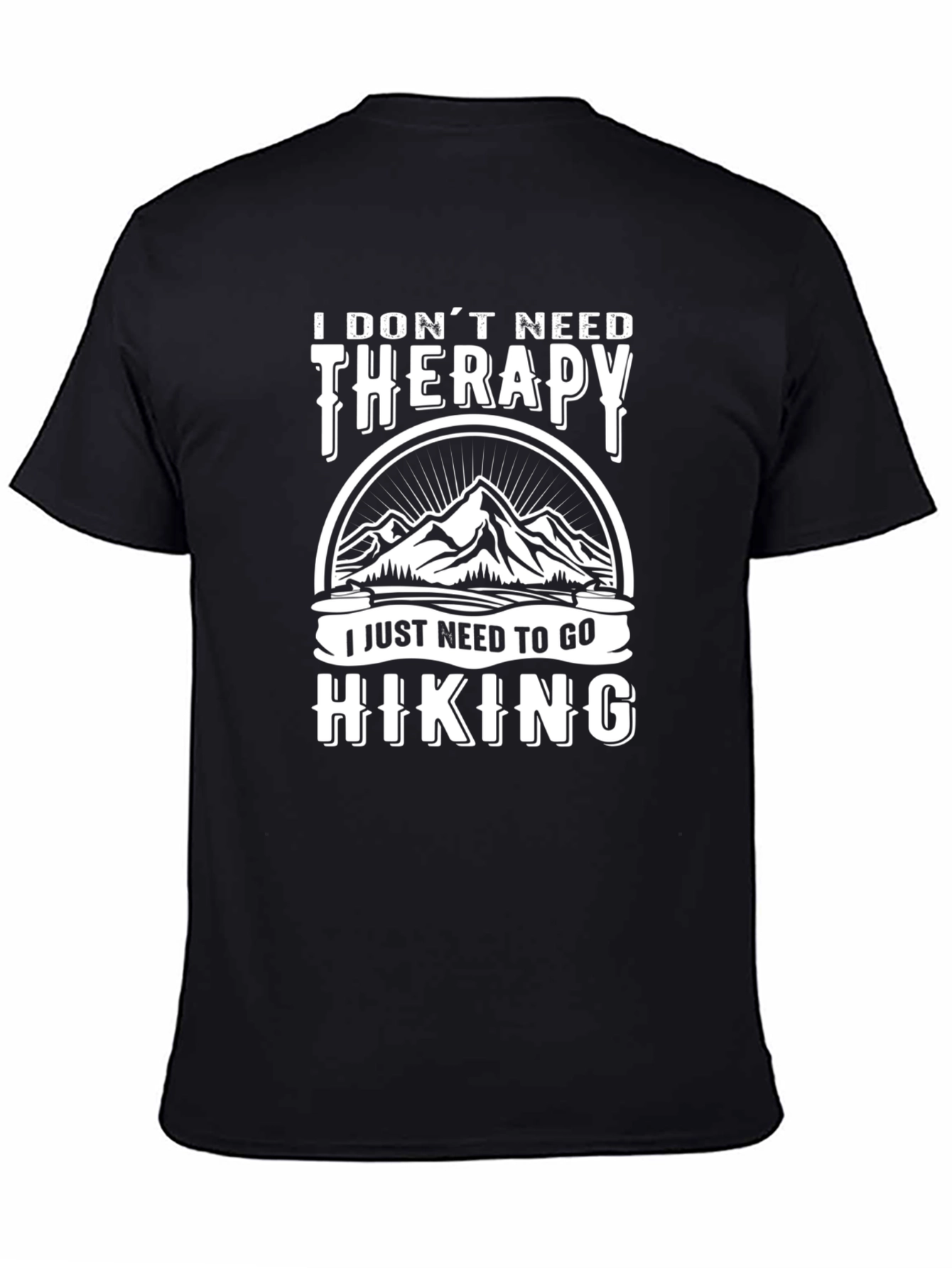 Hiking Therapy T-Shirt - Mountain Design