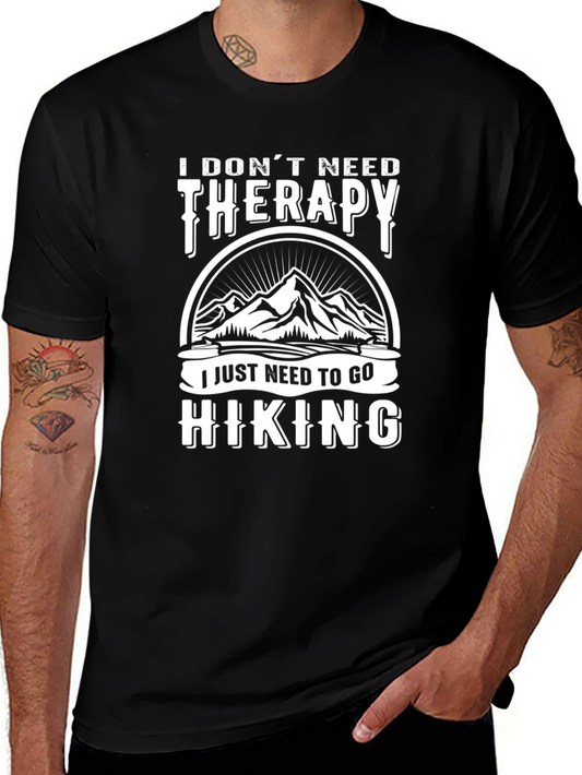 Hiking Therapy T-Shirt - Mountain Design