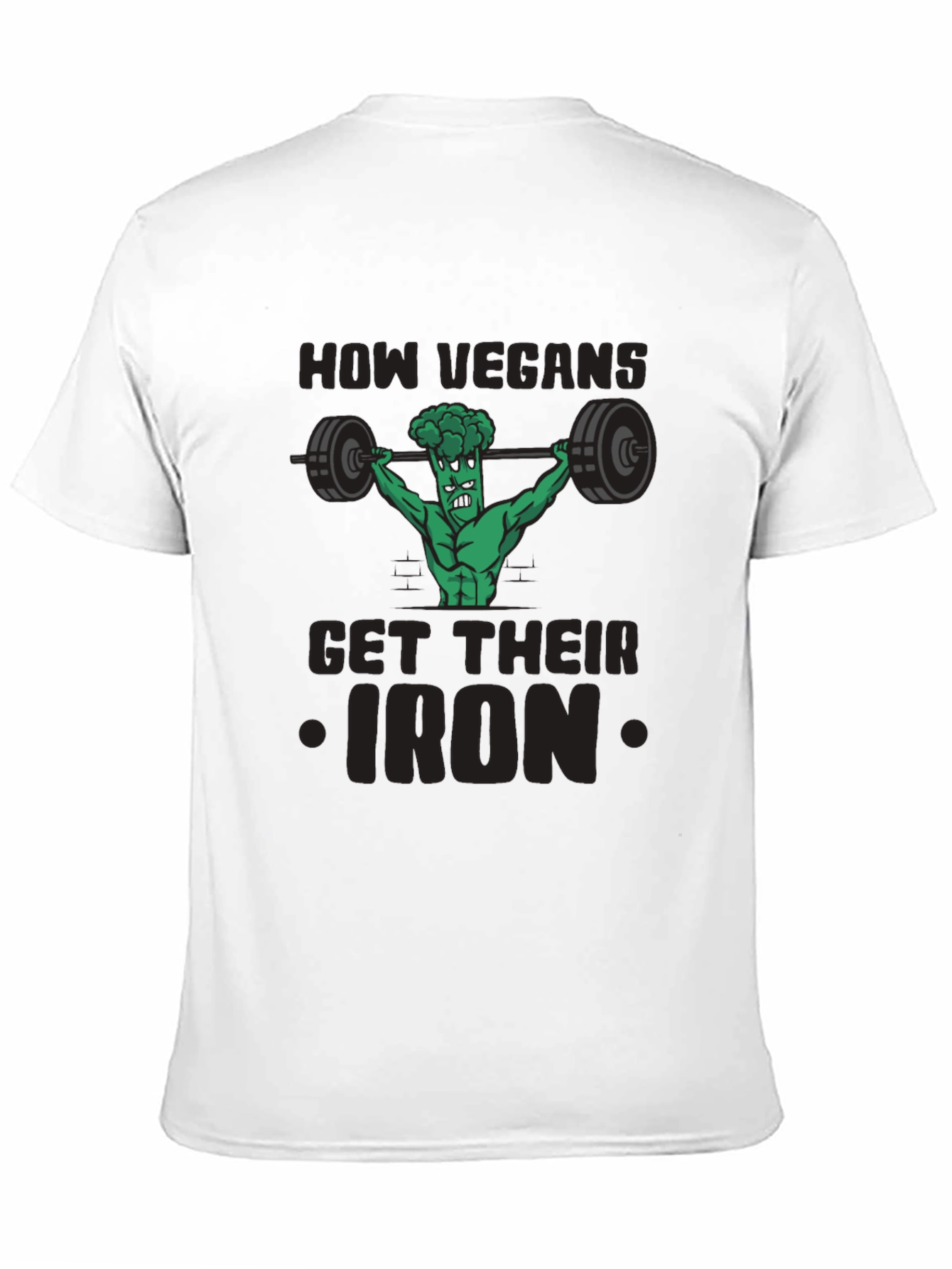 Vegan Iron T-Shirt - Funny Gym Broccoli Tee