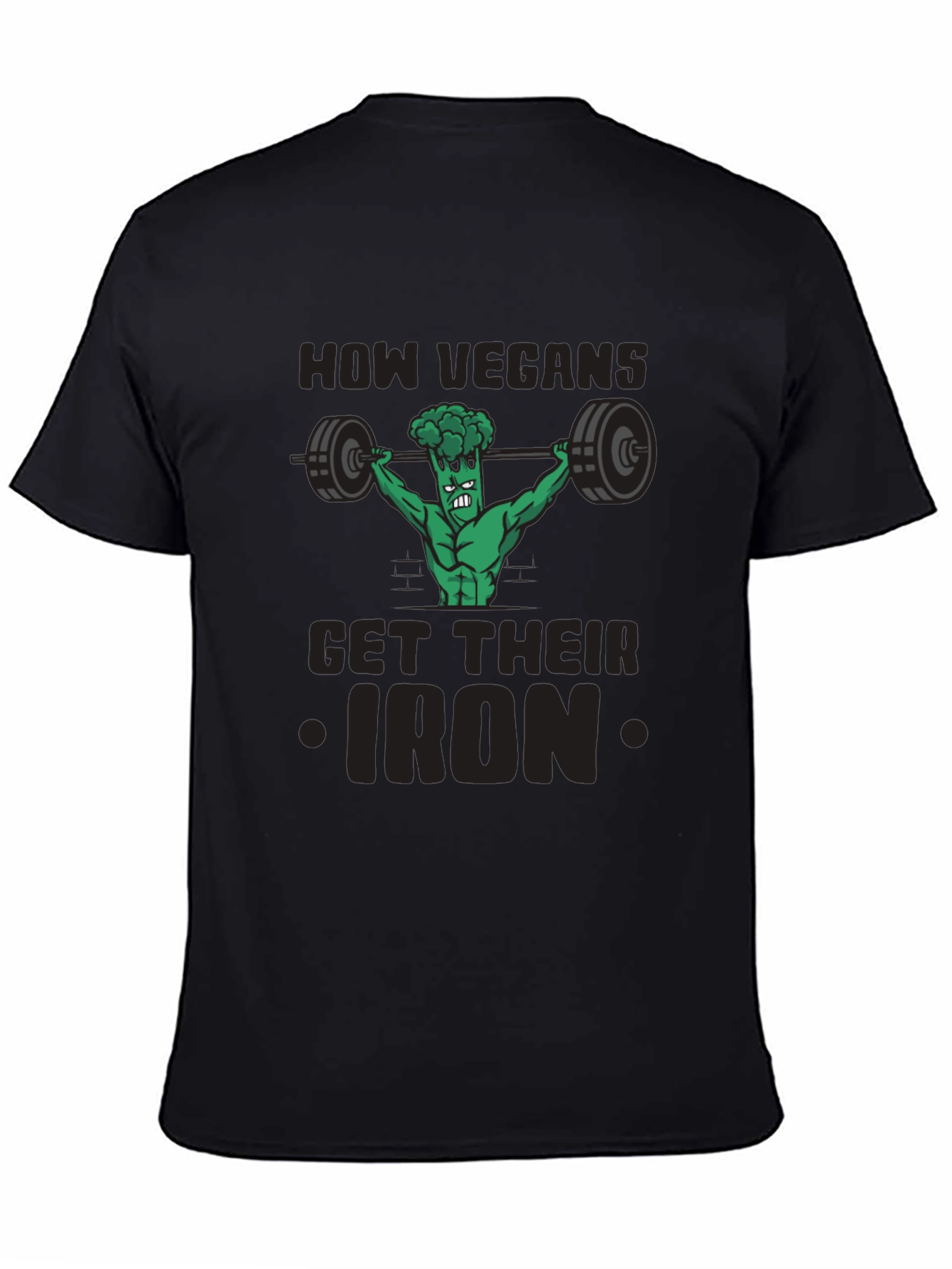 Vegan Iron T-Shirt - Funny Gym Broccoli Tee