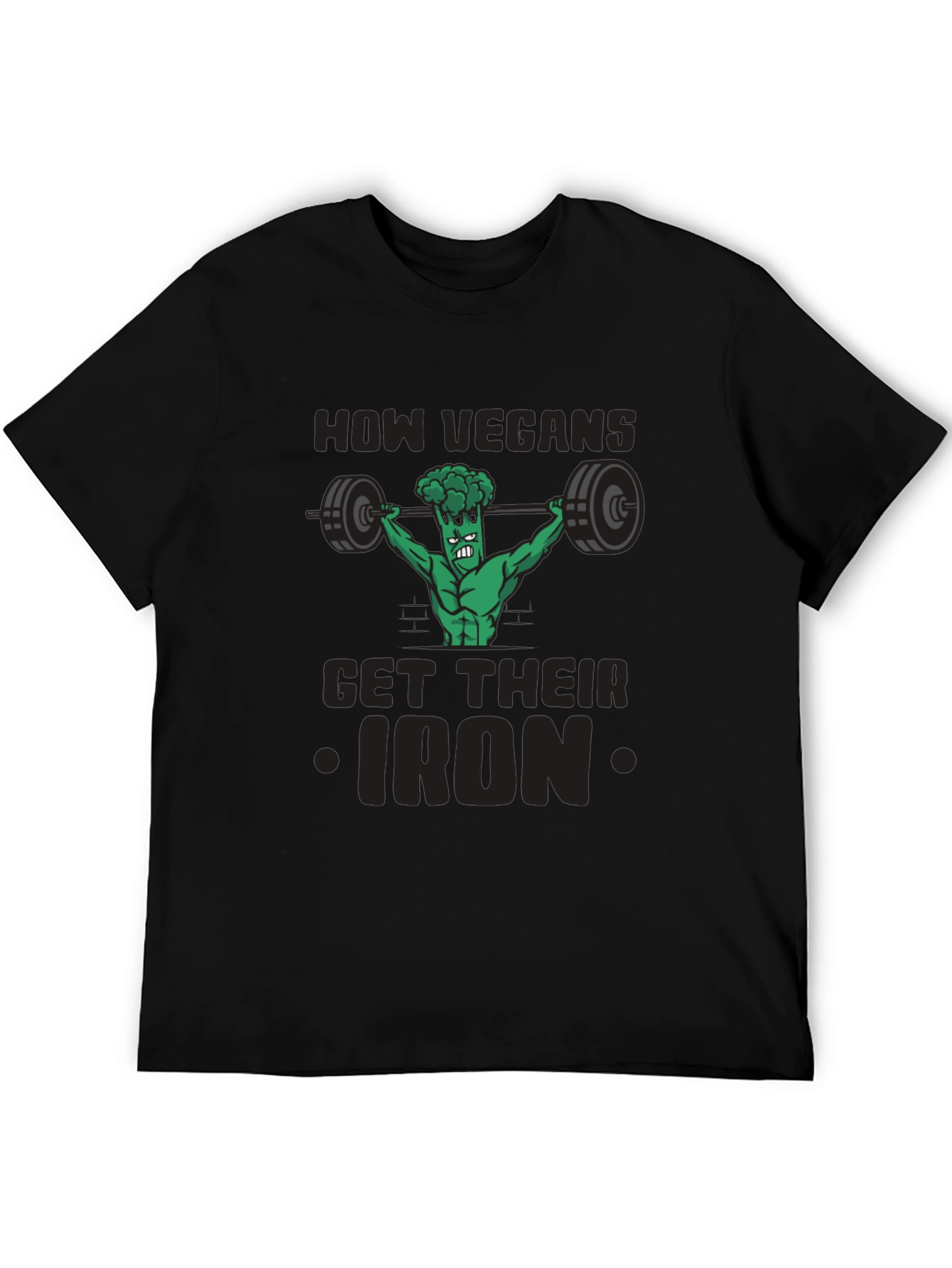 Vegan Iron T-Shirt - Funny Gym Broccoli Tee