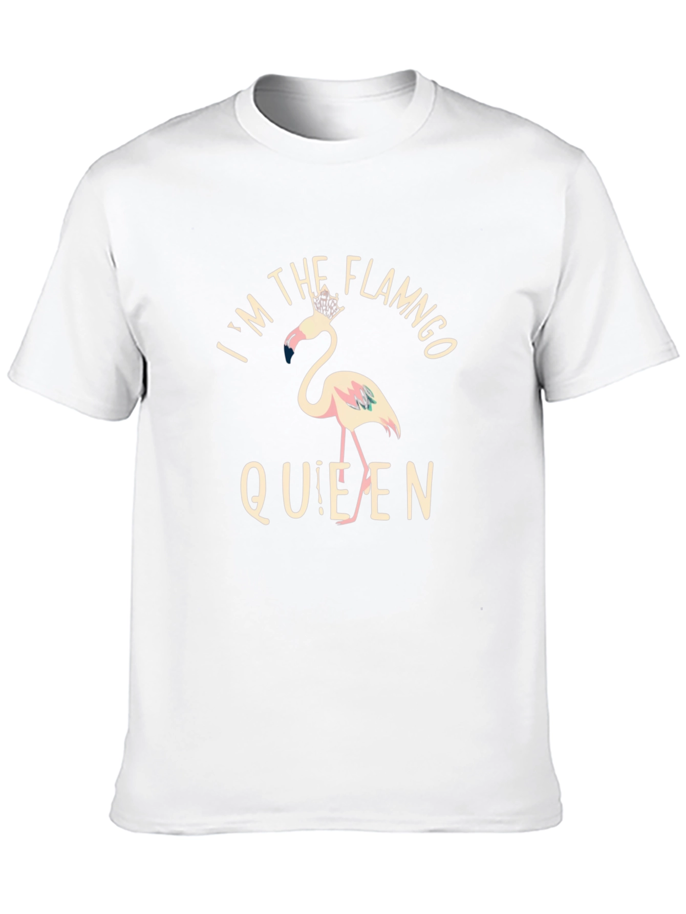 Flamingo Queen Graphic Tee - Black Cotton T-Shirt