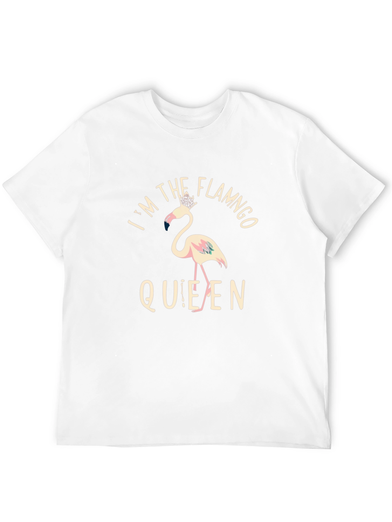 Flamingo Queen Graphic Tee - Black Cotton T-Shirt