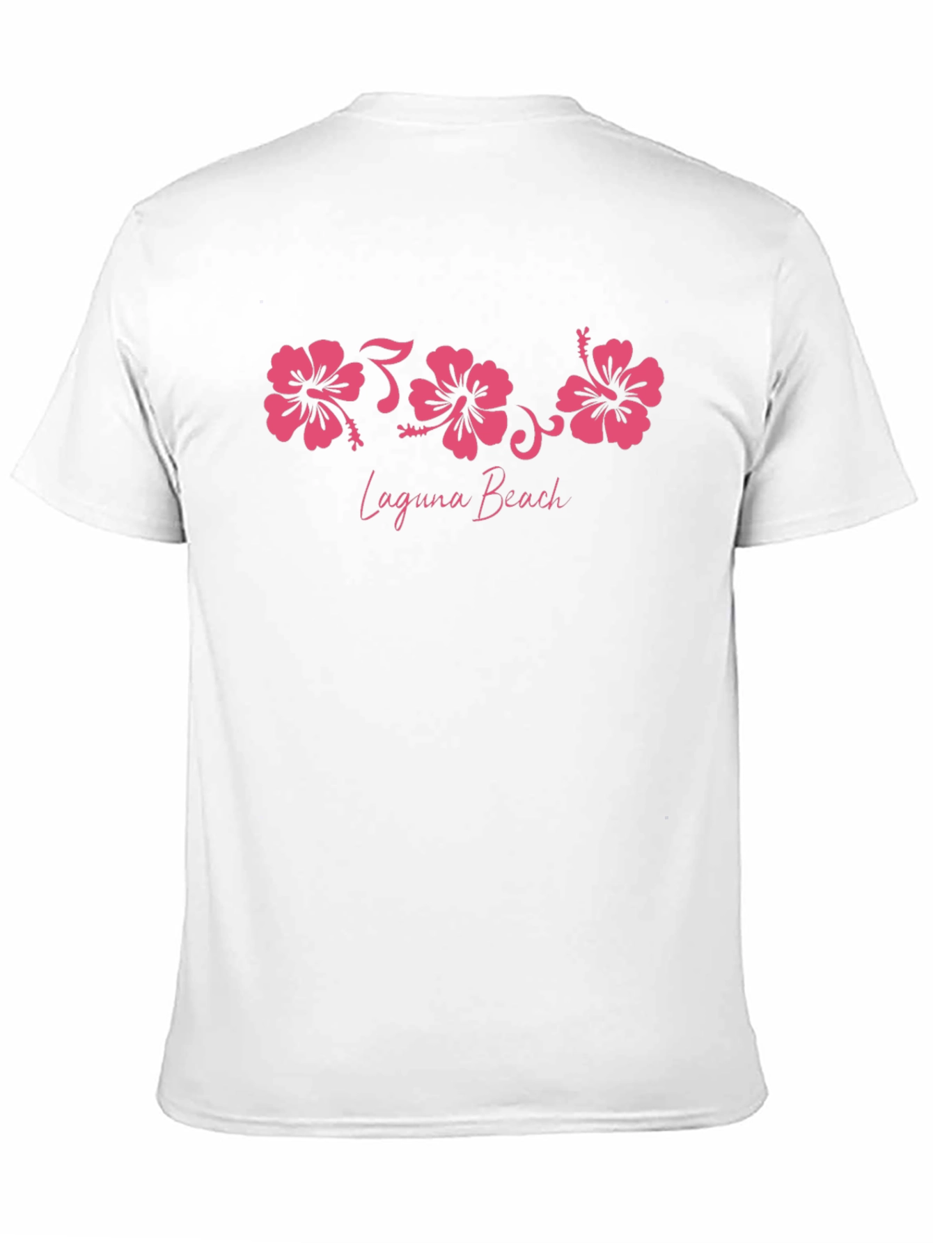 Laguna Beach Pink Hibiscus Black T-Shirt