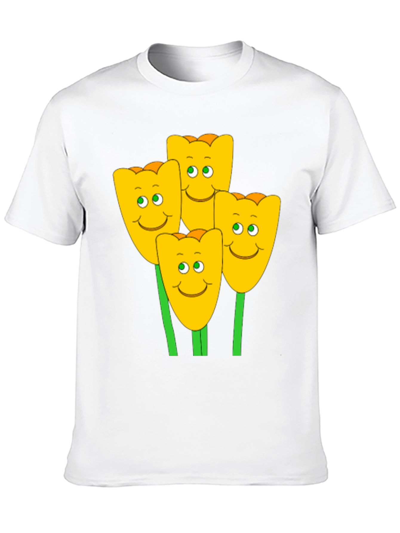 Happy Tulip Graphic T-Shirt - Mens Black Tee
