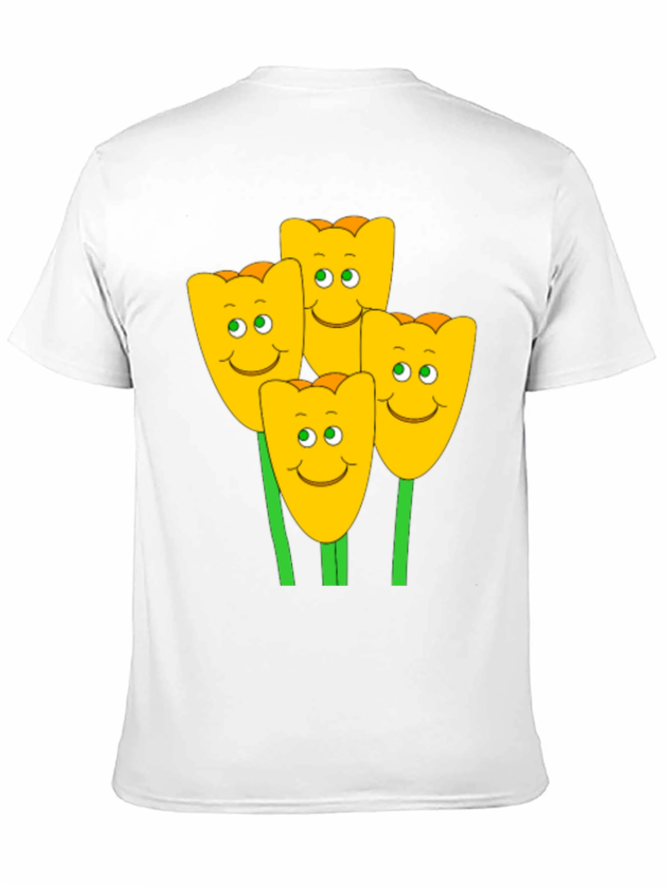 Happy Tulip Graphic T-Shirt - Mens Black Tee
