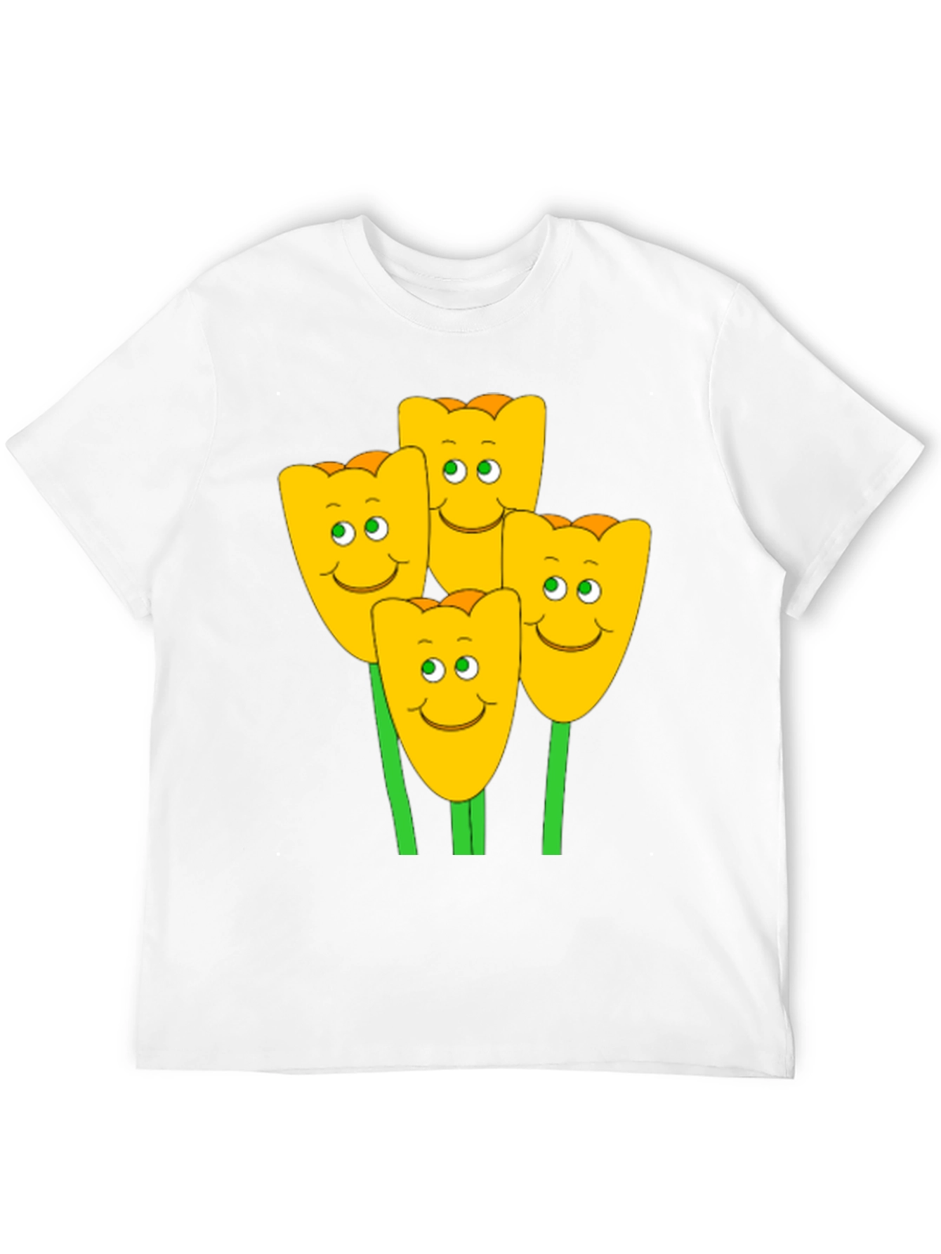 Happy Tulip Graphic T-Shirt - Mens Black Tee