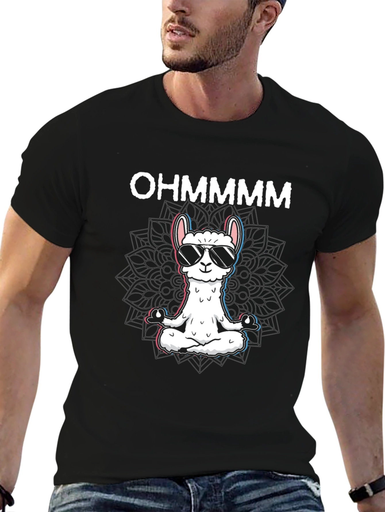 Ohm Meditation Llama Graphic Tee