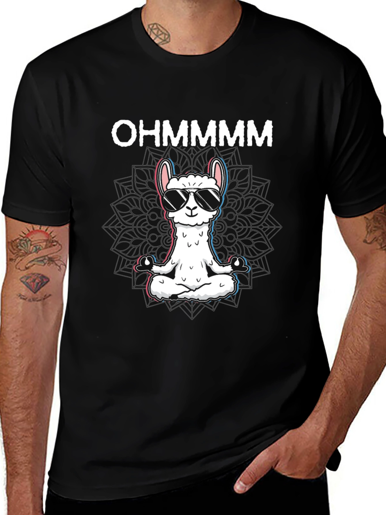 Ohm Meditation Llama Graphic Tee