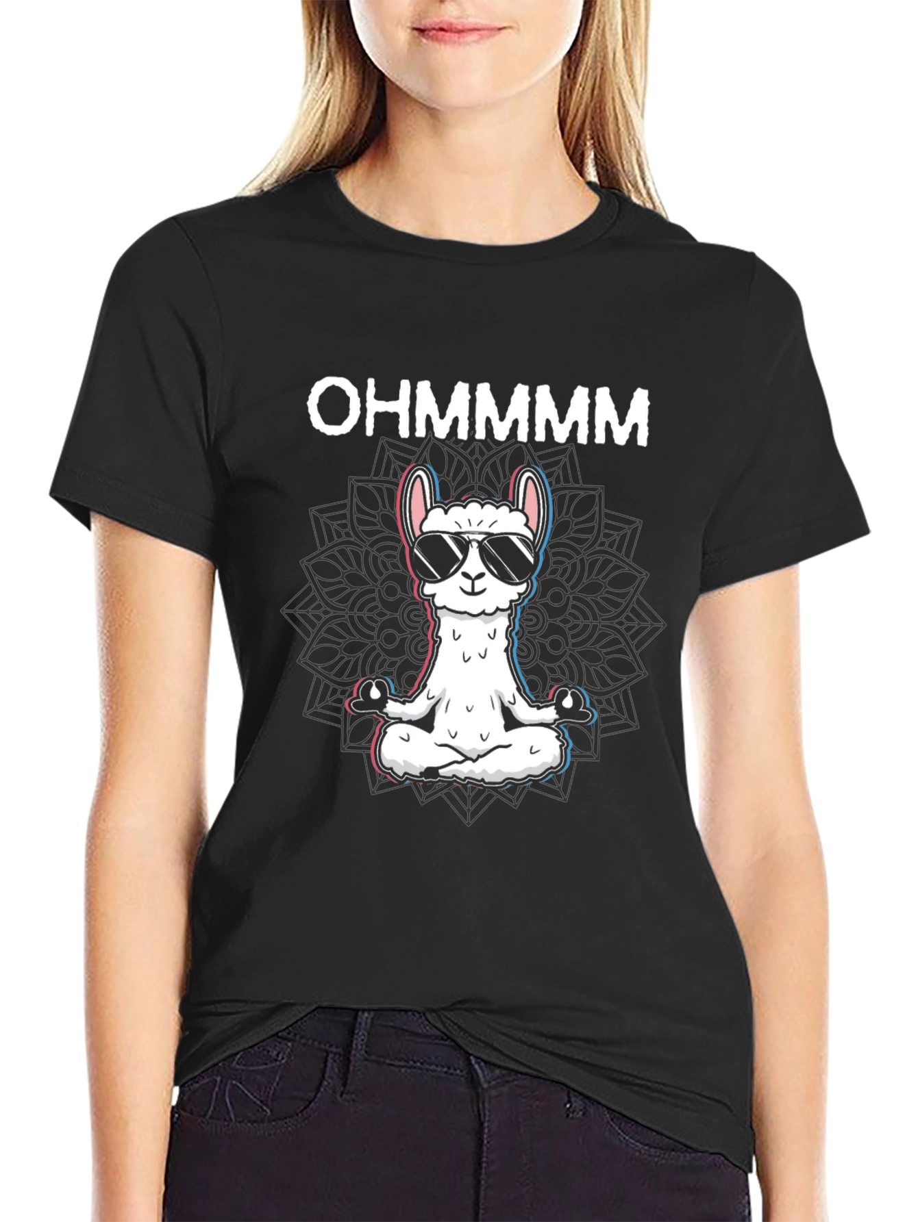 Ohm Meditation Llama Graphic Tee