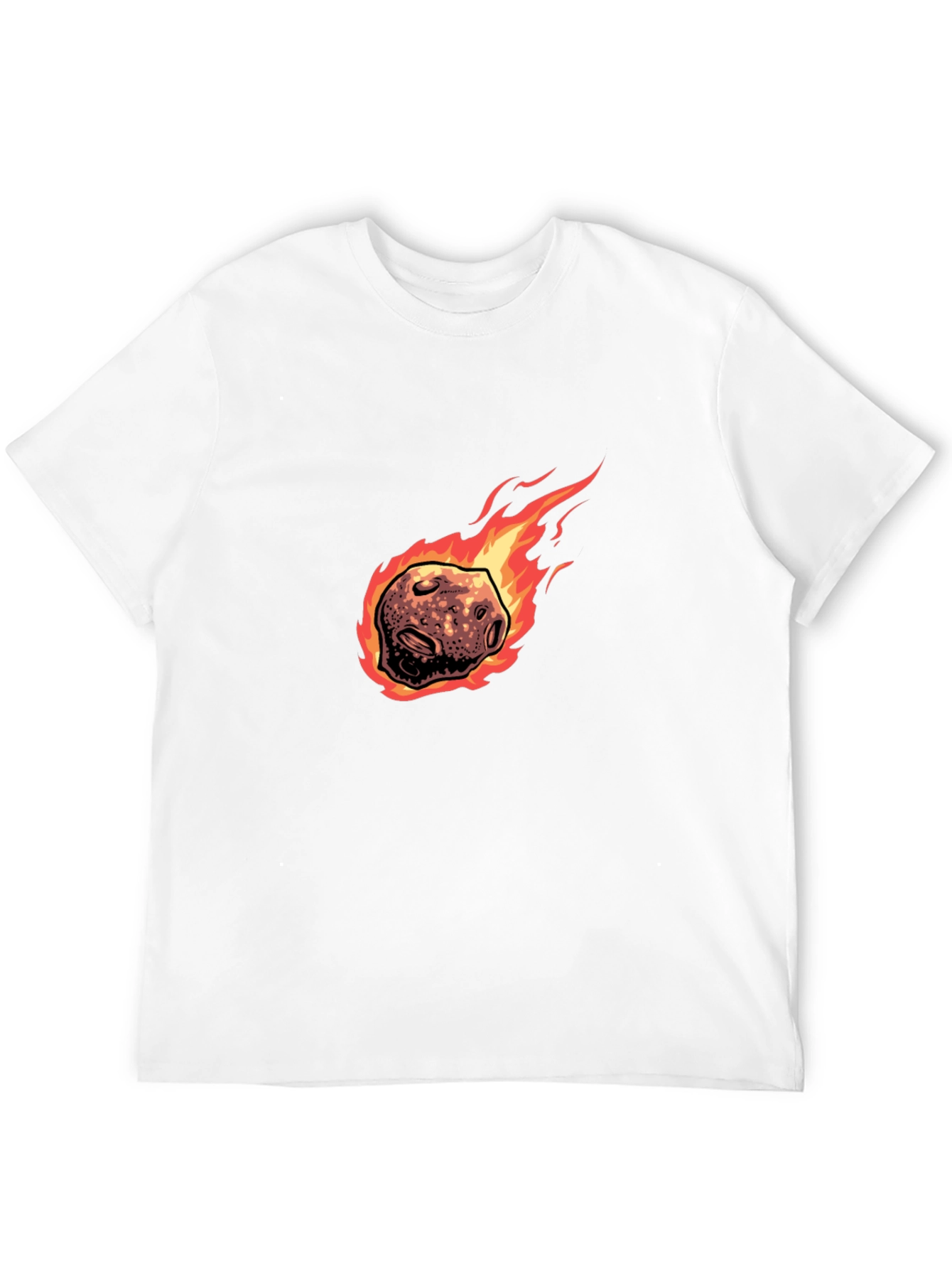 Flaming Meteor Graphic Tee - Black Cotton T-Shirt