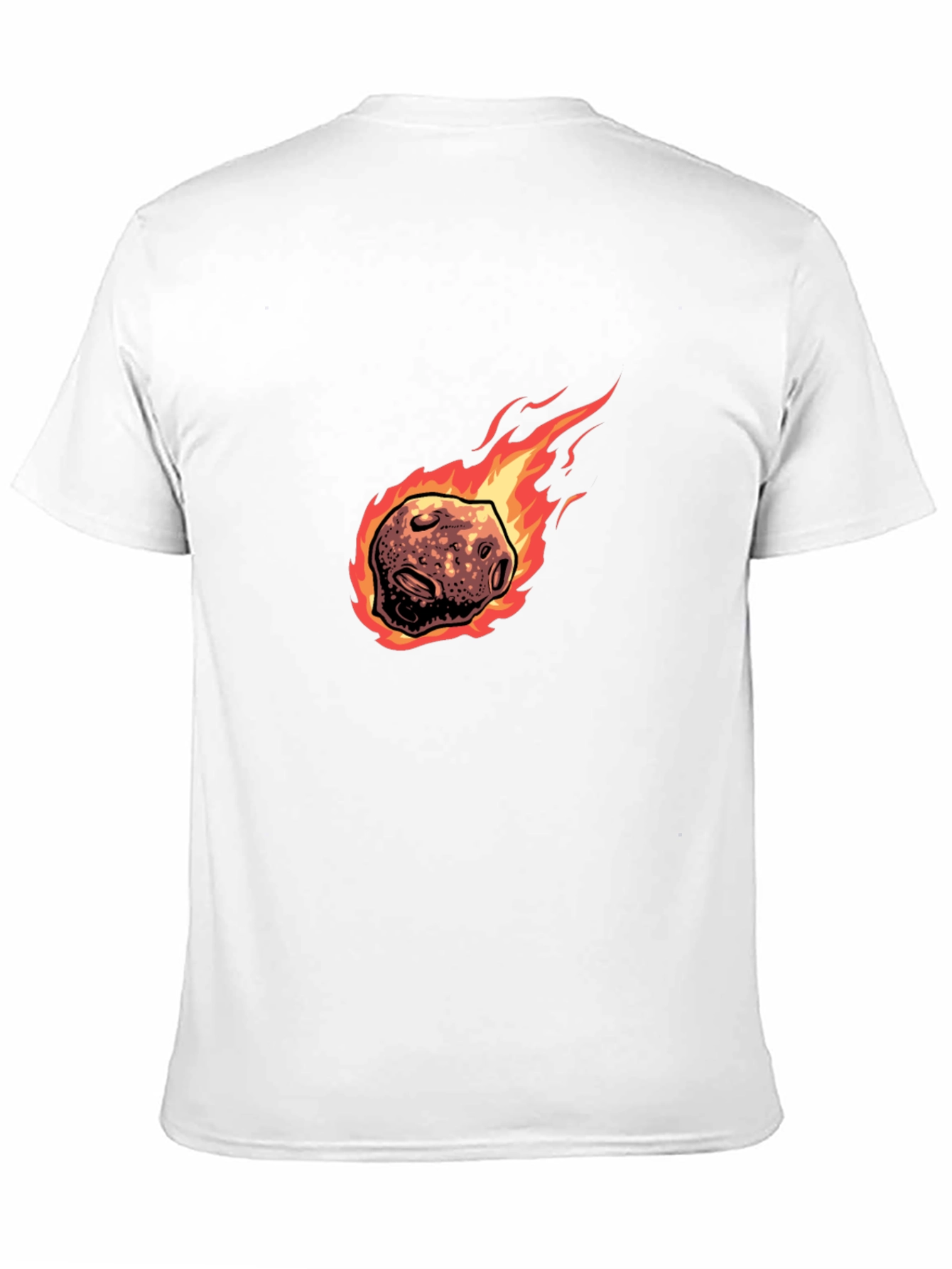 Flaming Meteor Graphic Tee - Black Cotton T-Shirt