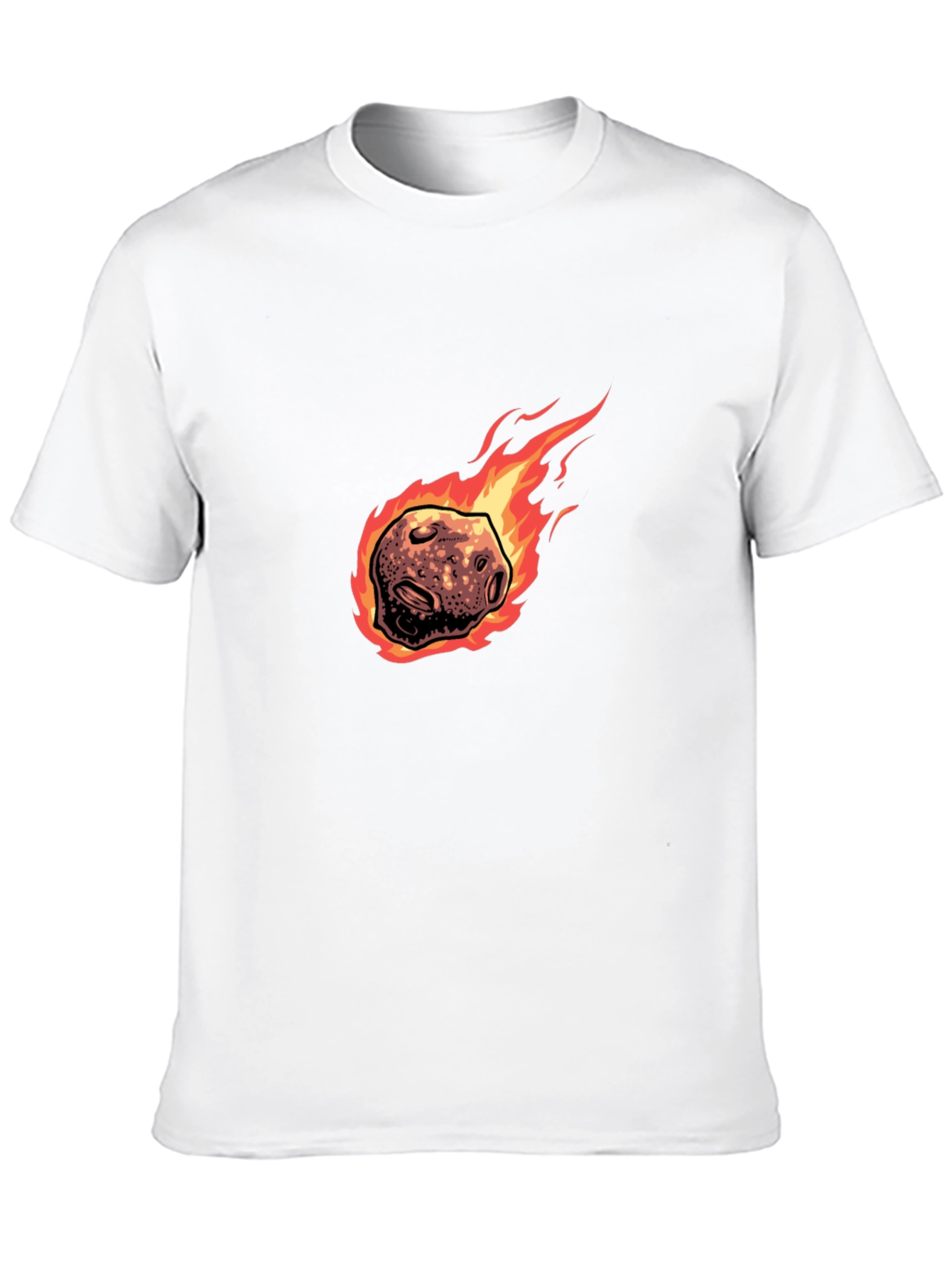 Flaming Meteor Graphic Tee - Black Cotton T-Shirt