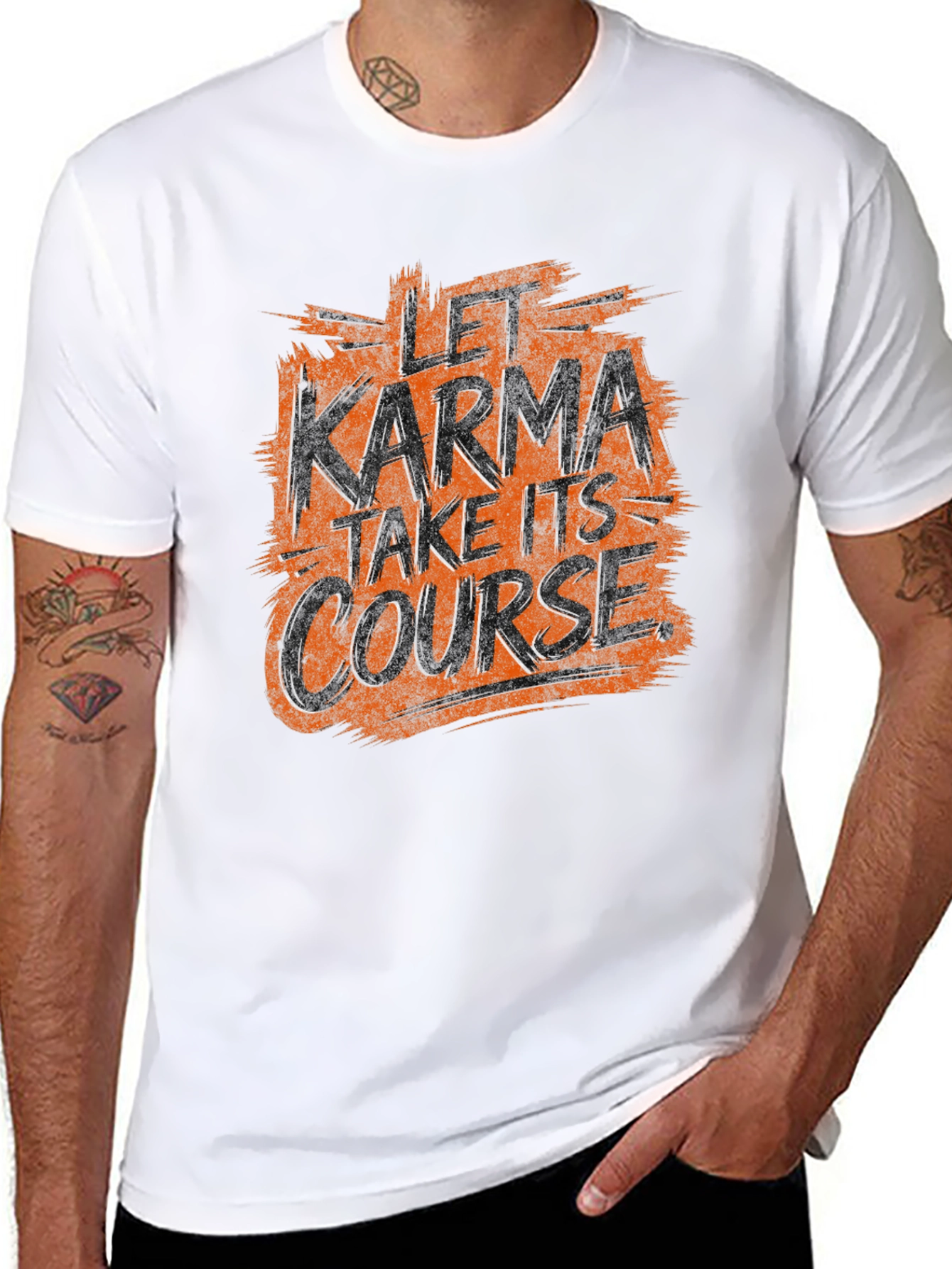 Let Karma Take Its Course Black Graphic Tee